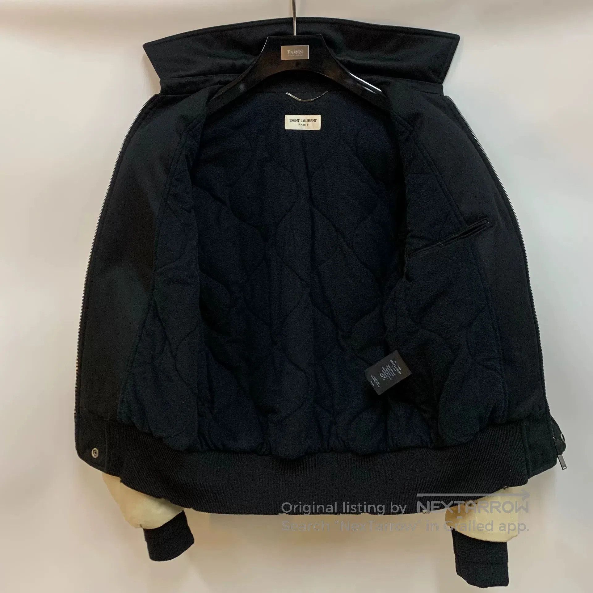Saint Laurent Paris Saint Laurent Black Beige Rose Embroidery Jacket. Size US M / EU 48-50 / 2 - 3 Thumbnail