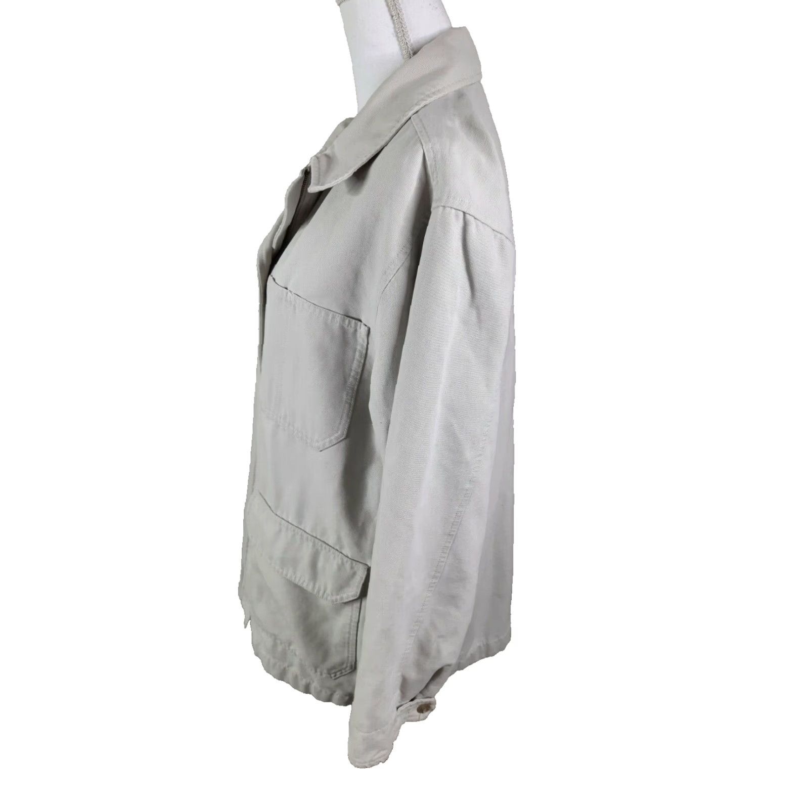 Eddie Bauer VINTAGE Eddie Bauer Khaki Canvas Barn Coat Jacket Bomber Women's Small Chore Coat Beige Canvas Barn Coat Eddie Bauer Women's Small Vintage Coat M Size S / US 4 / IT 40 - 4 Thumbnail