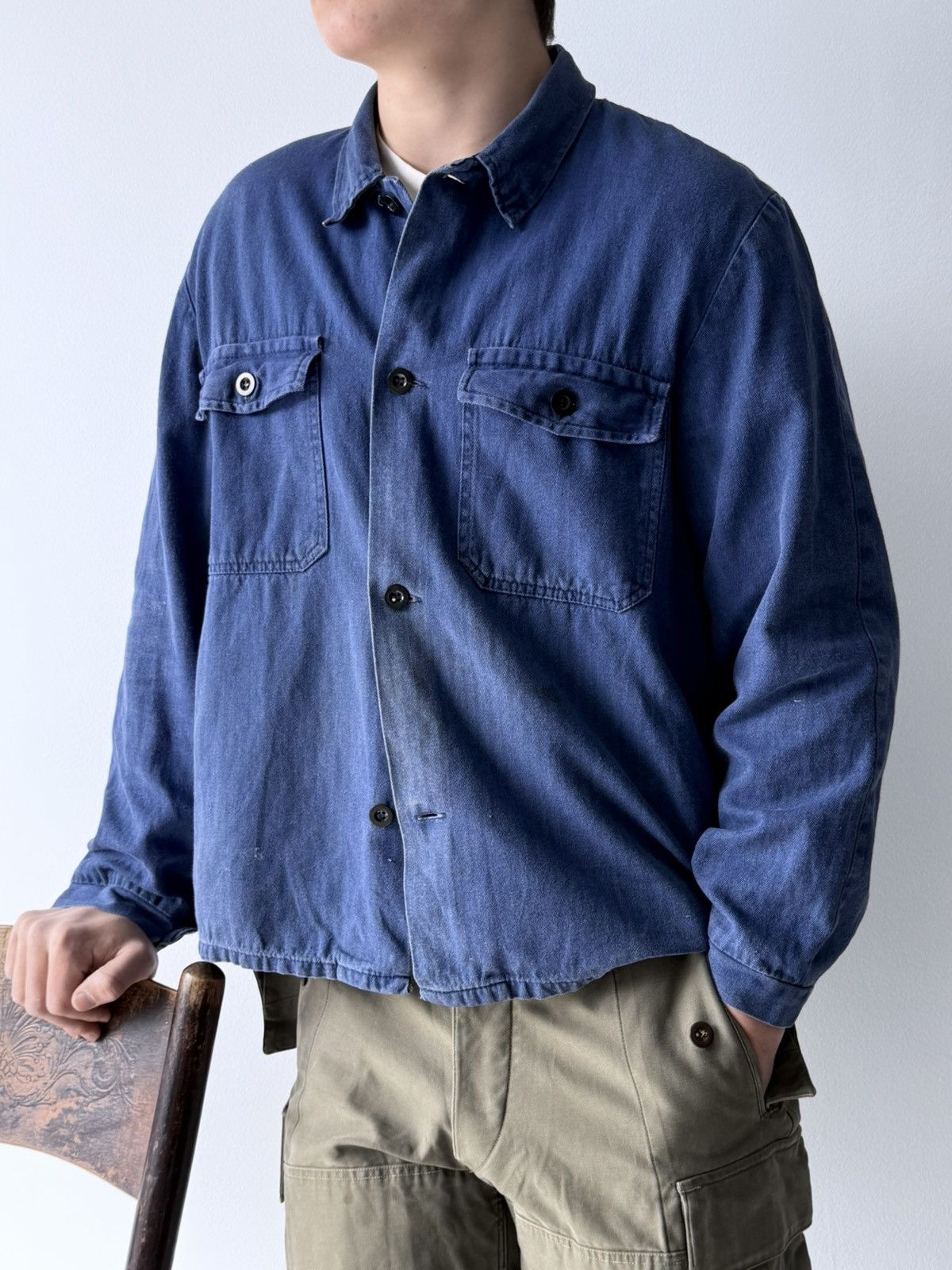 Vetra Vintage 70s French Work Faded Sanfor Chore Jacket Size US L / EU 52-54 / 3 - 1 Thumbnail