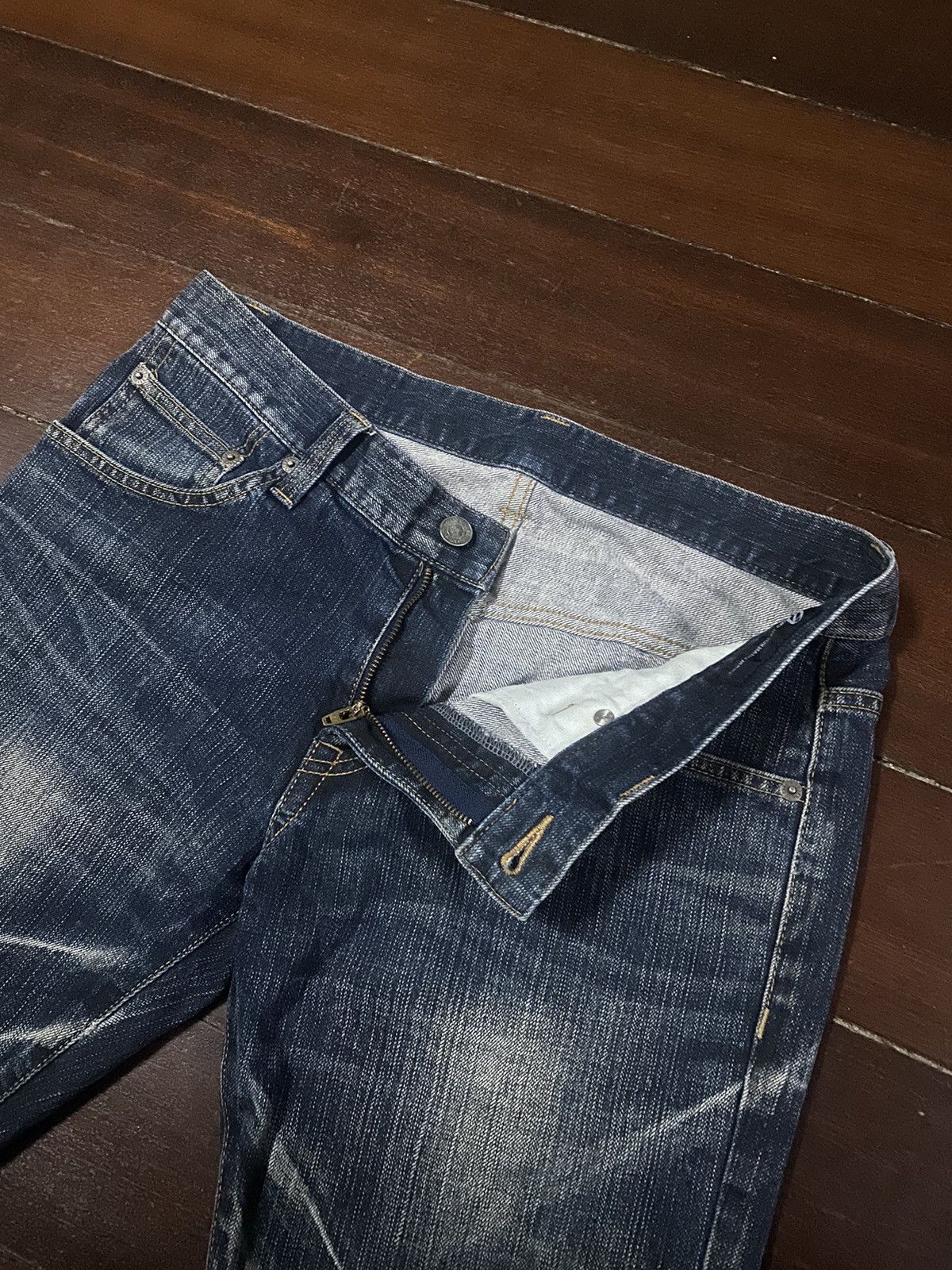 If Six Was Nine FIRE Tornado Mart Flare Denim Pants CLAWMARK DISTRESSED Size US 34 / EU 50 - 20 Thumbnail