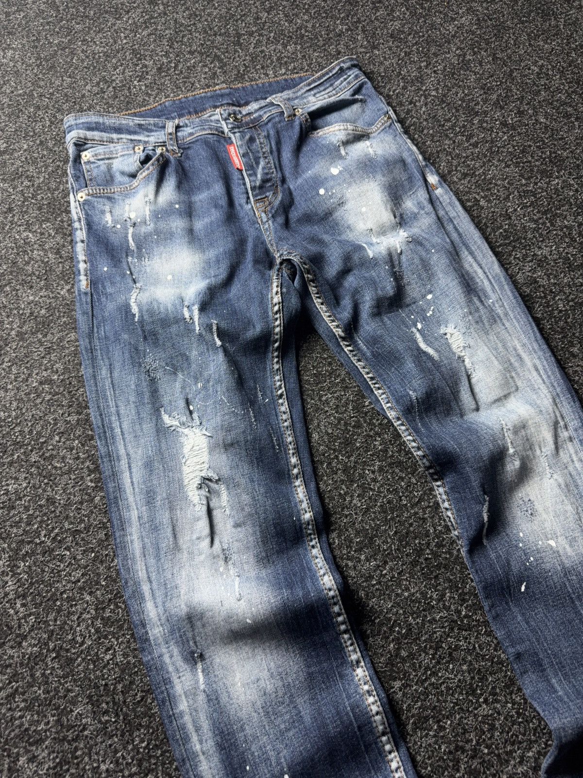 Dsquared2 Luxury Dsquared2 Bros Western Distressed Paint Skinny Jeans Size US 30 / EU 46 - 5 Thumbnail