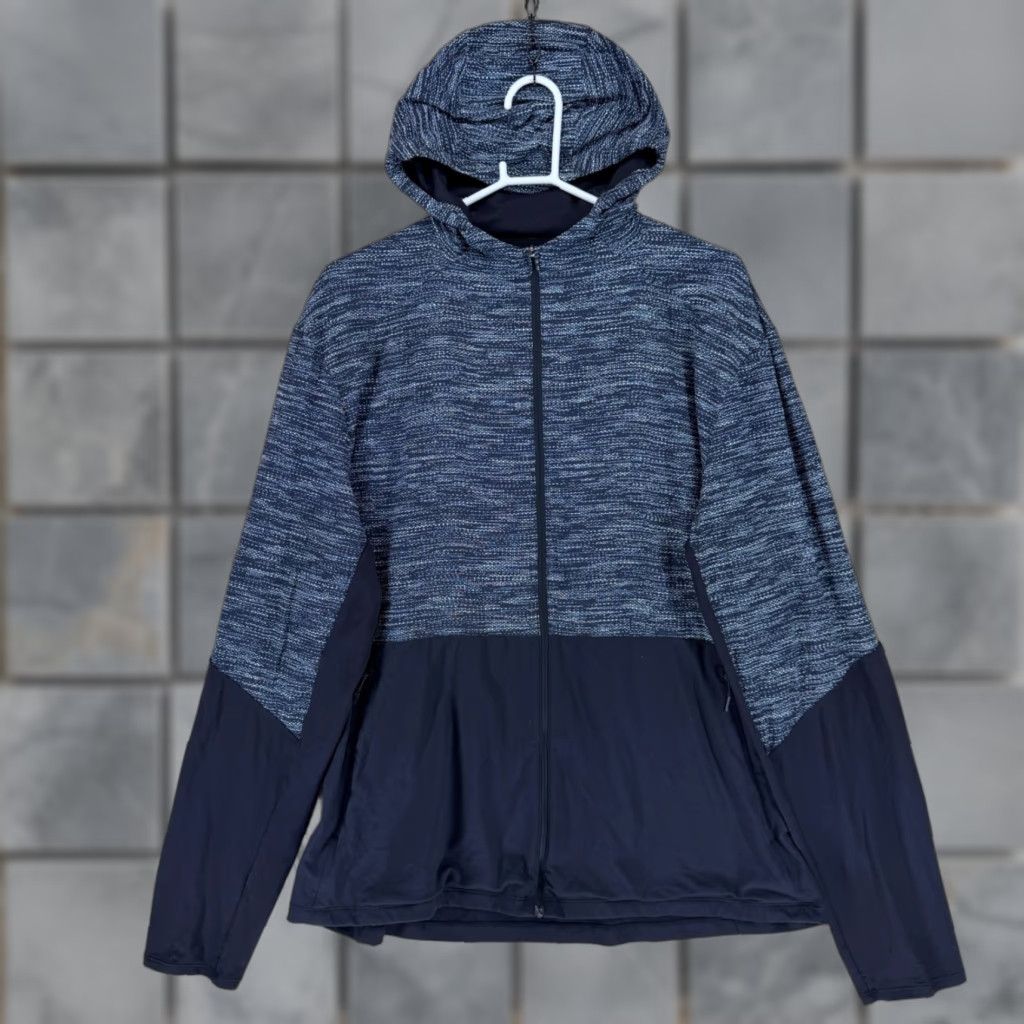 Lululemon Lululemon Men's XXL Full Zip Hooded Jacket Heathered Gray Navy Athletic Size US XXL / EU 58 / 5 - 1 Thumbnail