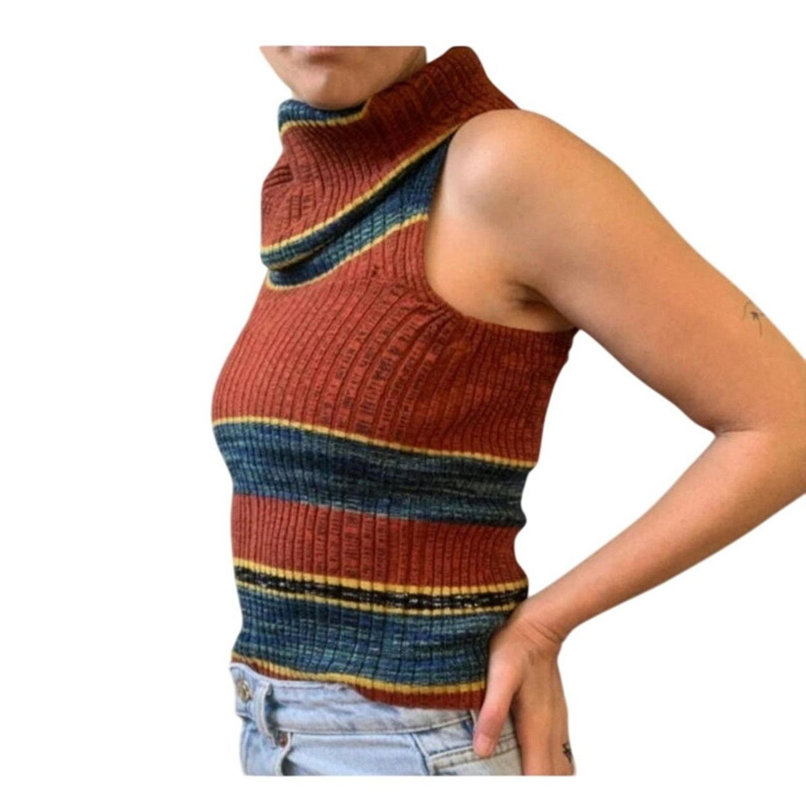 Anthropologie Anthropologie multicolor sleeveless knit sweater Size S / US 4 / IT 40 - 2 Thumbnail