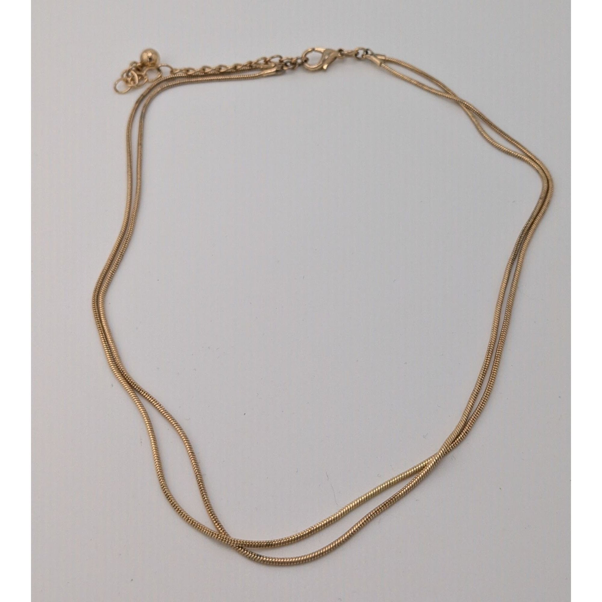 Other Trendy Elegant Gold Tone Snake Chain Double Strand Necklace Size ONE SIZE - 6 Thumbnail