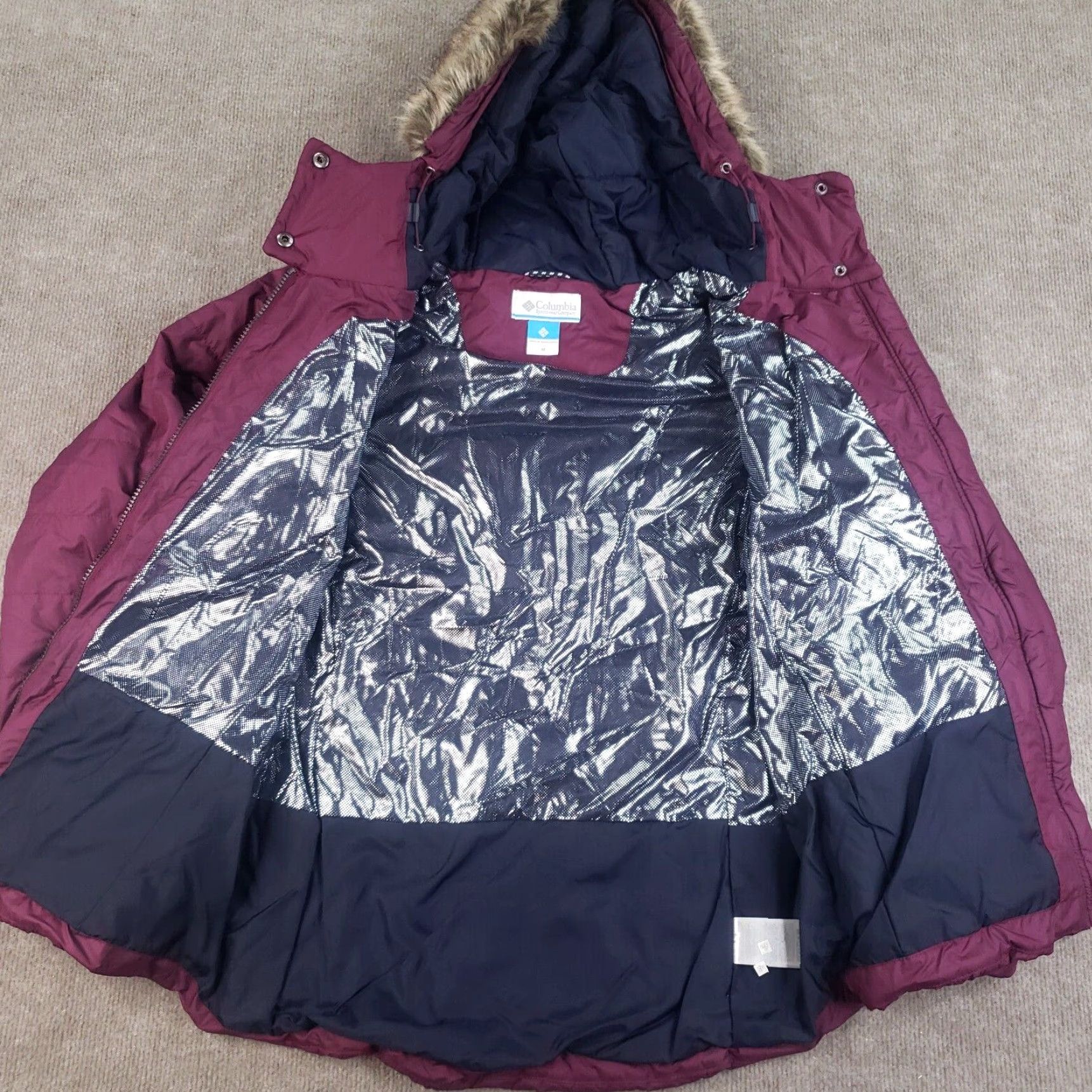 Vintage Columbia Jacket Women's M Purple Hooded Full Zip Pockets Winter Omni-Tech Size M / US 6-8 / IT 42-44 - 6 Thumbnail