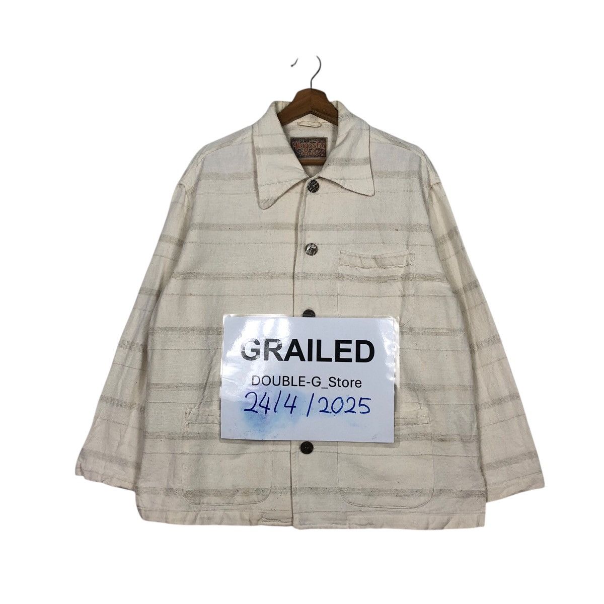 45rpm 📌Vintage Chore Jacket Button Striped Design Milagosta India Size US M / EU 48-50 / 2 - 1 Thumbnail