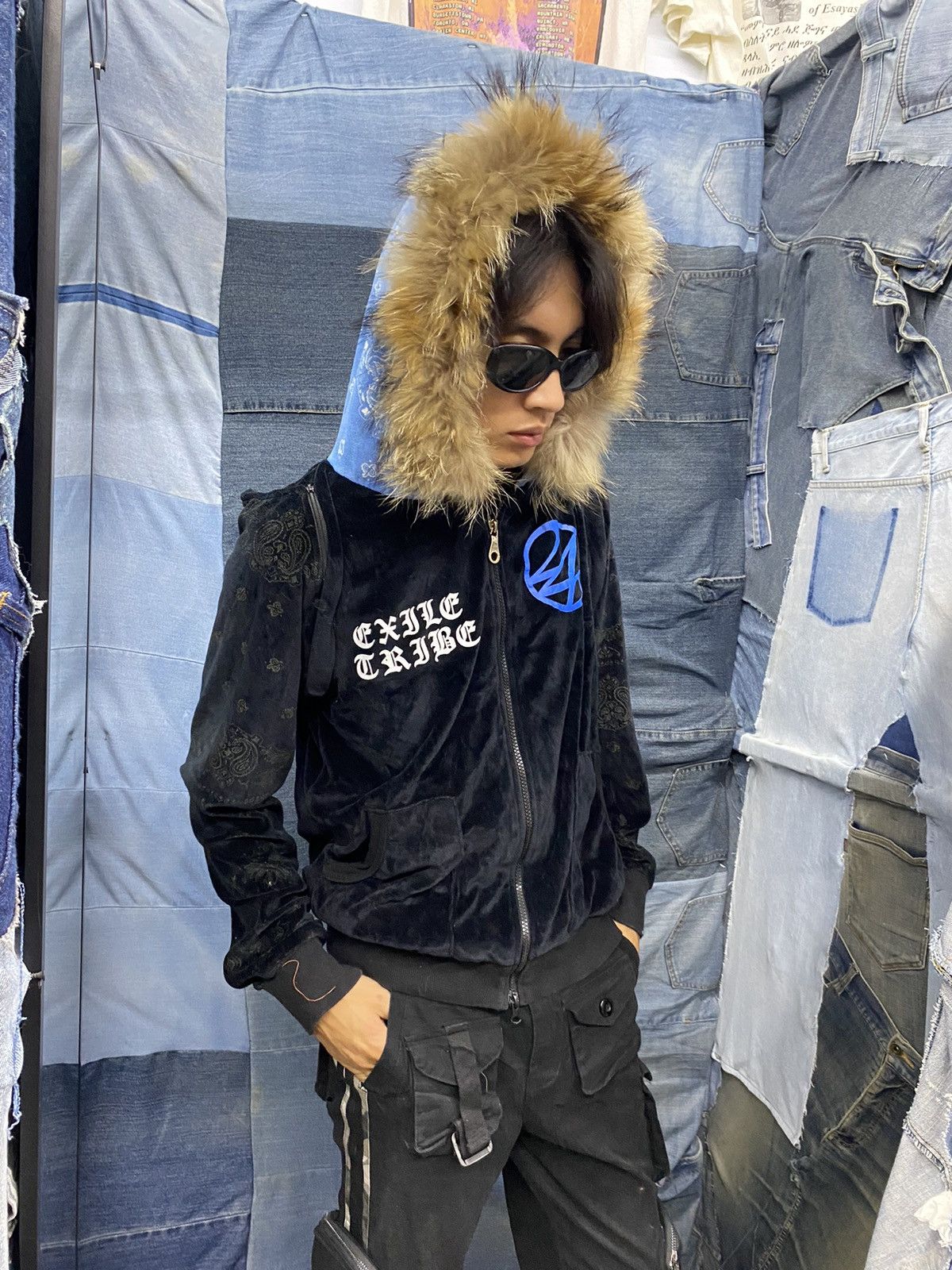 velvet fur hoodie 24karats paisley velvet