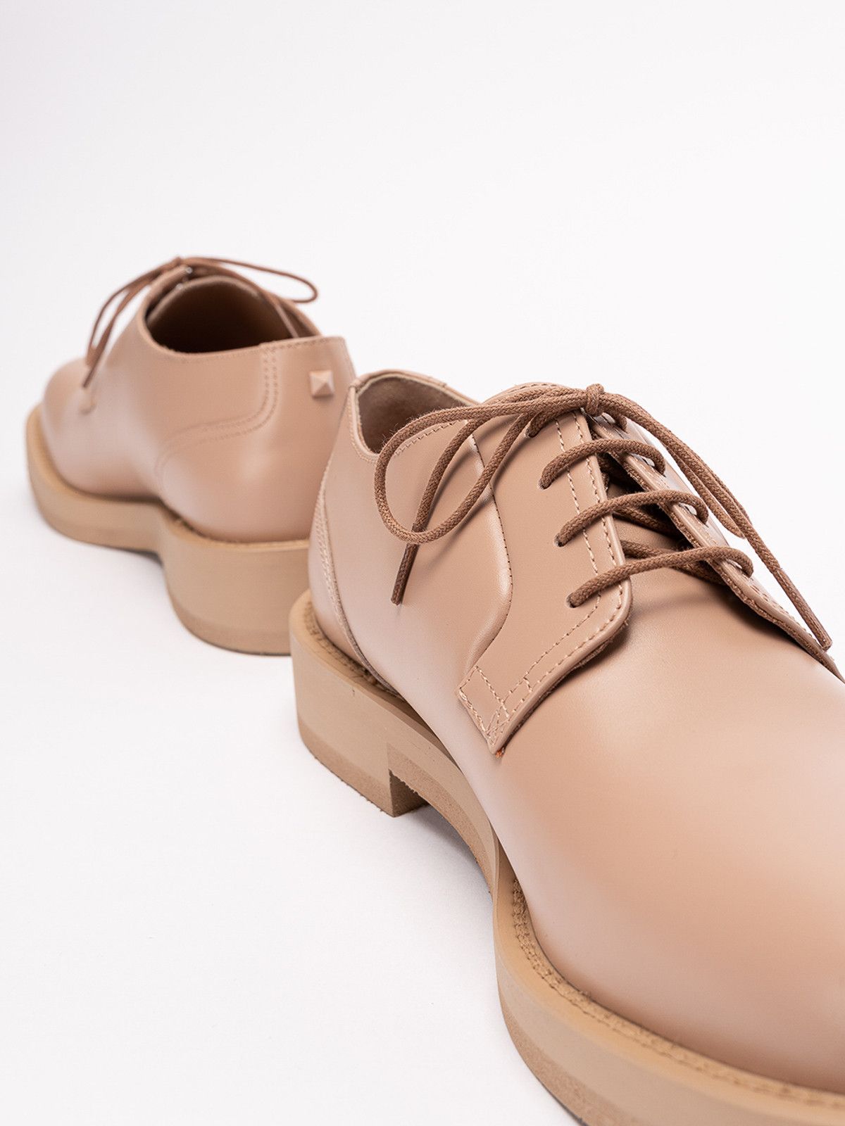 Valentino o1y0525 Leather Lace-up Shoes in Blush Size US 7 / EU 40 - 4 Thumbnail