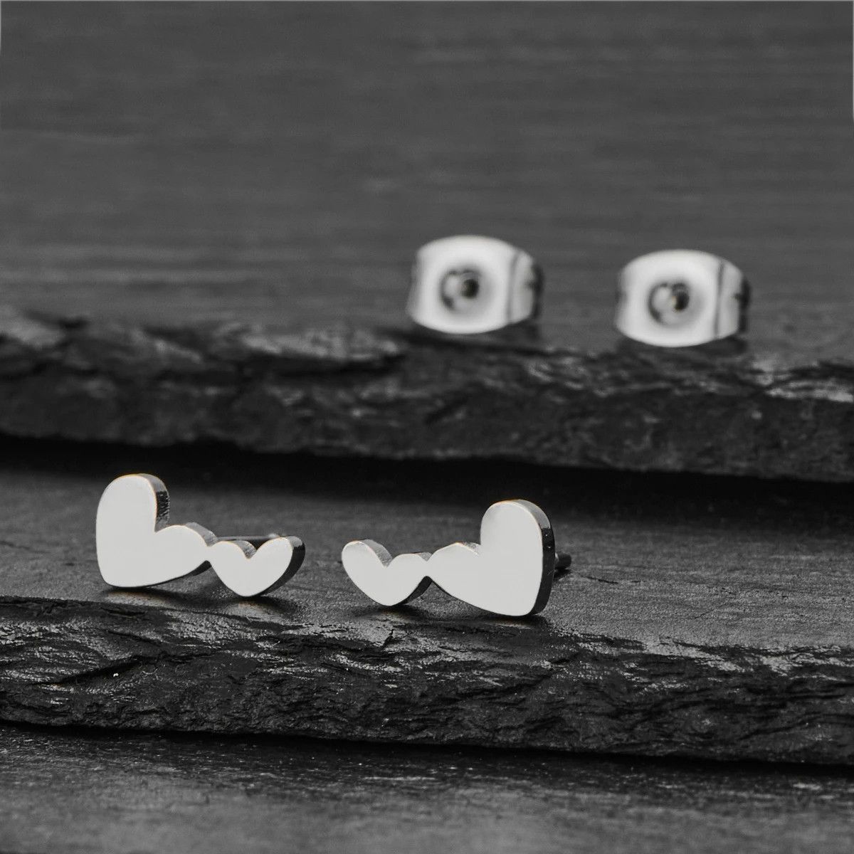Jewelry Heart to Heart Mini Stud Earrings Charm Earring Gift Size ONE SIZE - 1 Preview