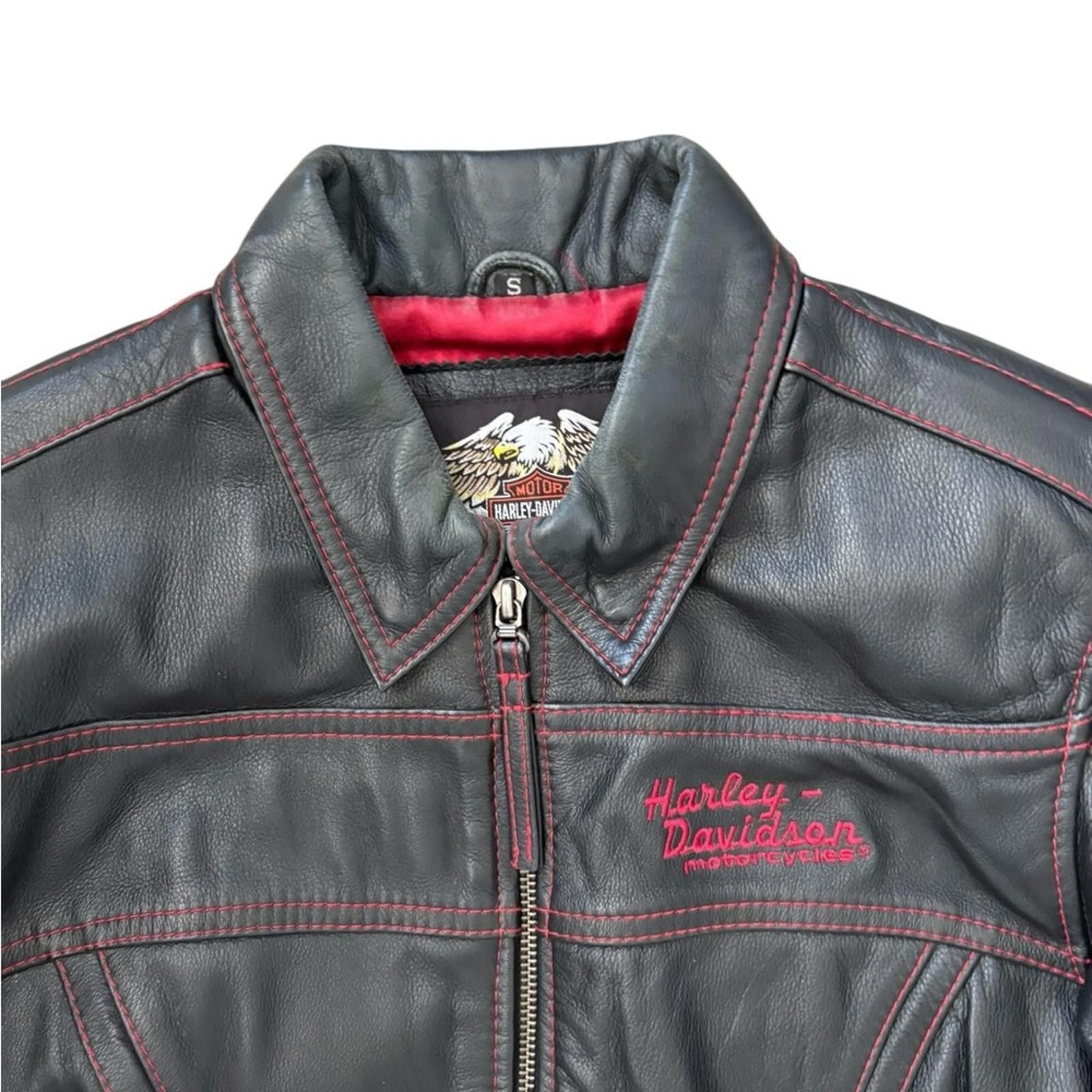 Harley Davidson Harley-Davidson Leather Zipper Motorcycle Logo Jacket Black Size S / US 4 / IT 40 - 7 Thumbnail