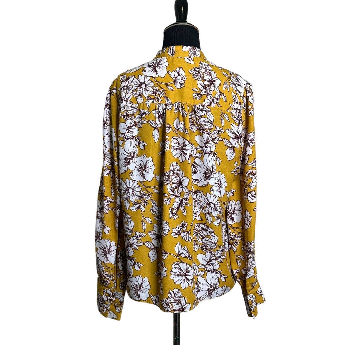 Forever 21 Forever 21 yellow floral long sleeves boho blouse size Large Size L / US 10 / IT 46 - 2 Thumbnail