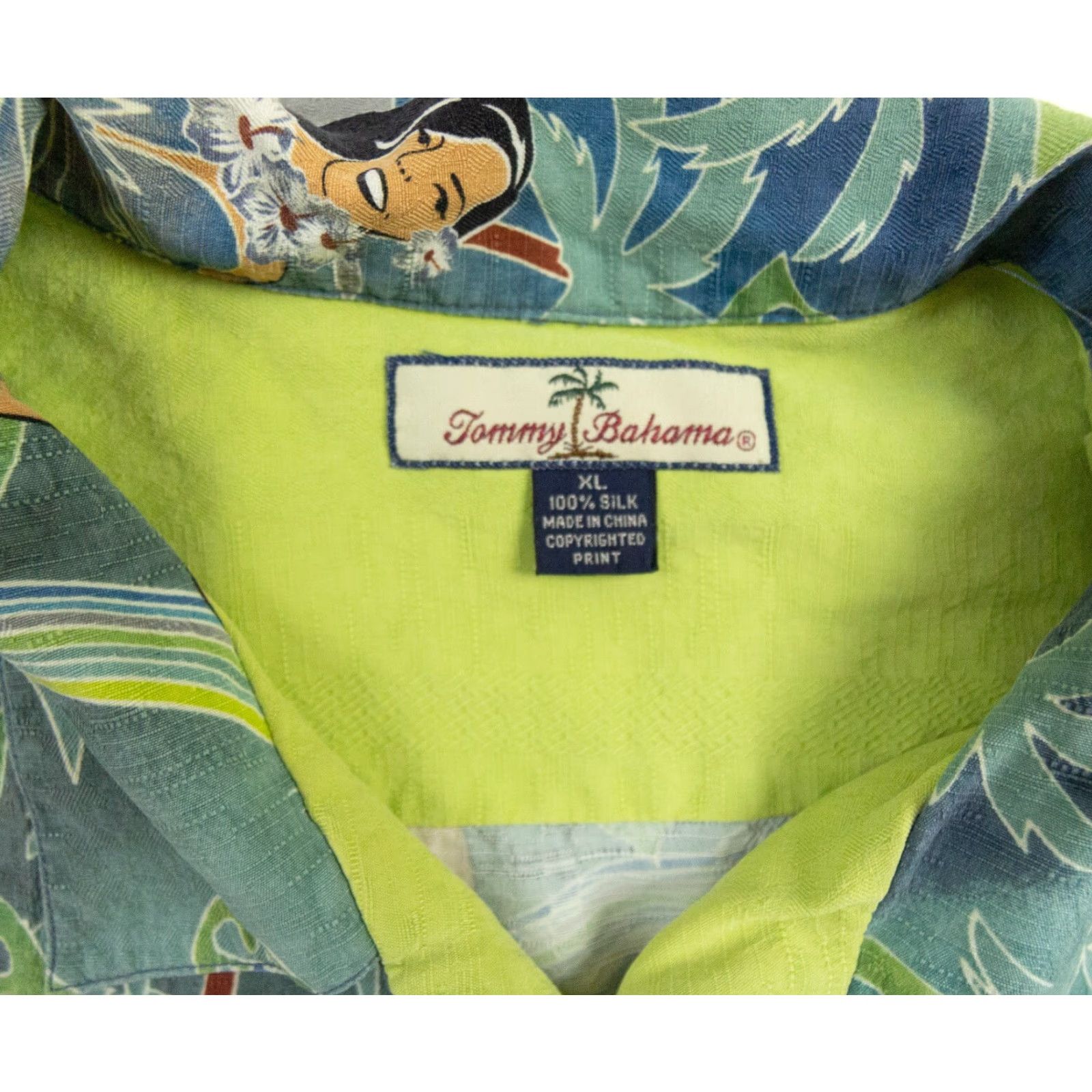 Tommy Bahama Tommy Bahama Shirt Mens XLarge Green Button-Up Short Sleeve Hawaiian Collared Silk Shirt Size US XL / EU 56 / 4 - 5 Thumbnail