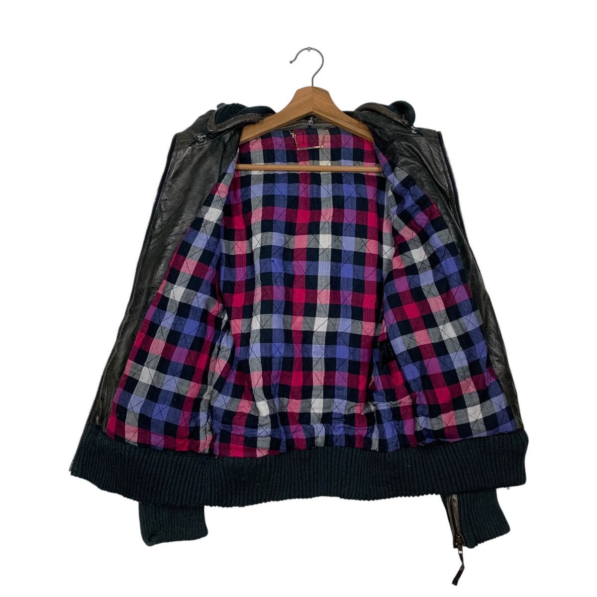 Other Smork Hooded Leather Jacket Size XS / US 0-2 / IT 36-38 - 12 Thumbnail