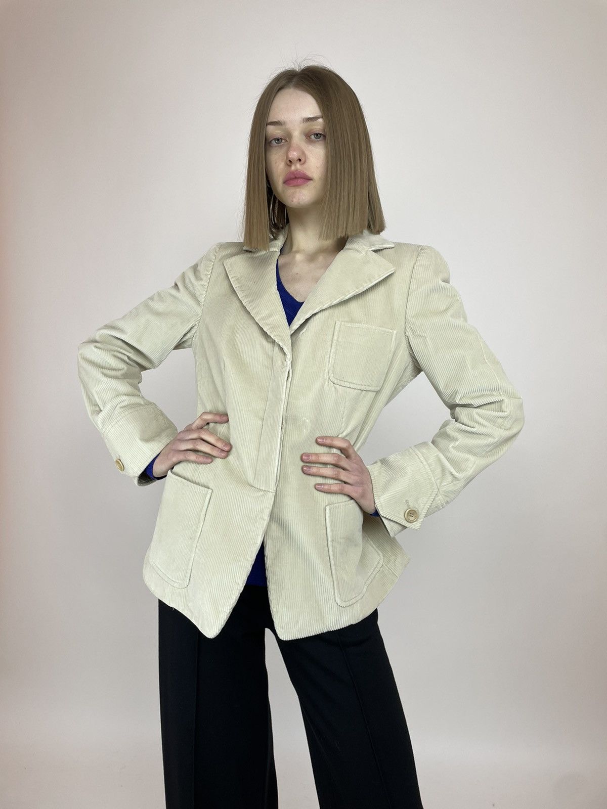 Armani Collezioni Armani Collezioni Light Brown Corduroy Blazer Jacket Italy Size L / US 10 / IT 46 - 8 Thumbnail