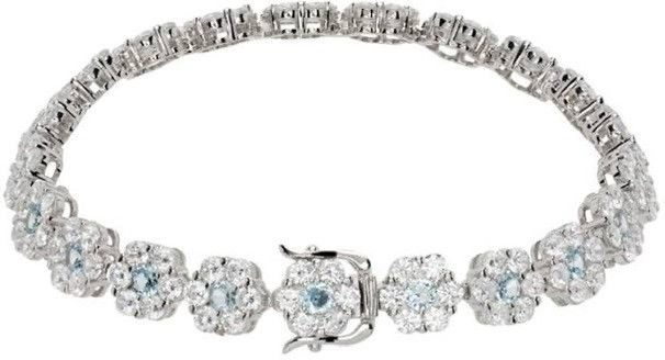 Other AW23 8" Hatton Labs Aqua Daisy Tennis Bracelet Size ONE SIZE - 1 Thumbnail
