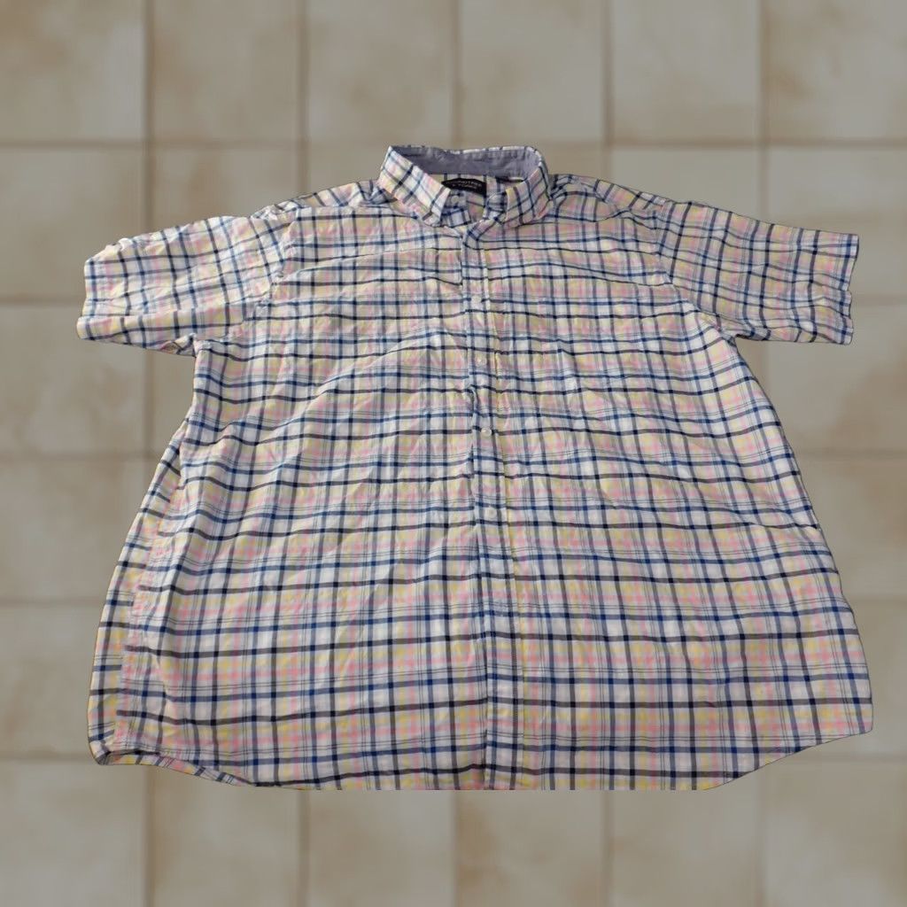 Roundtree & Yorke Roundtree & Yorke Mens Shirt XL Blue Plaid Button-Down Casual Shirt Size US XL / EU 56 / 4 - 1 Thumbnail