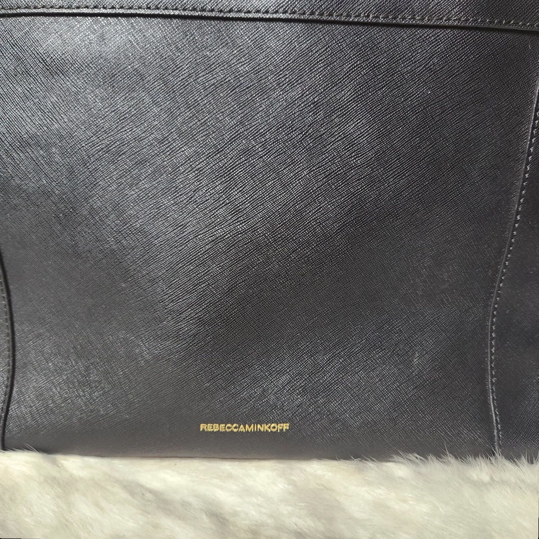 Rebecca Minkoff Rebecca Minkoff Monroe Black Saffiano Leather Purse Tote w/Crossbody Strap Size ONE SIZE - 4 Thumbnail