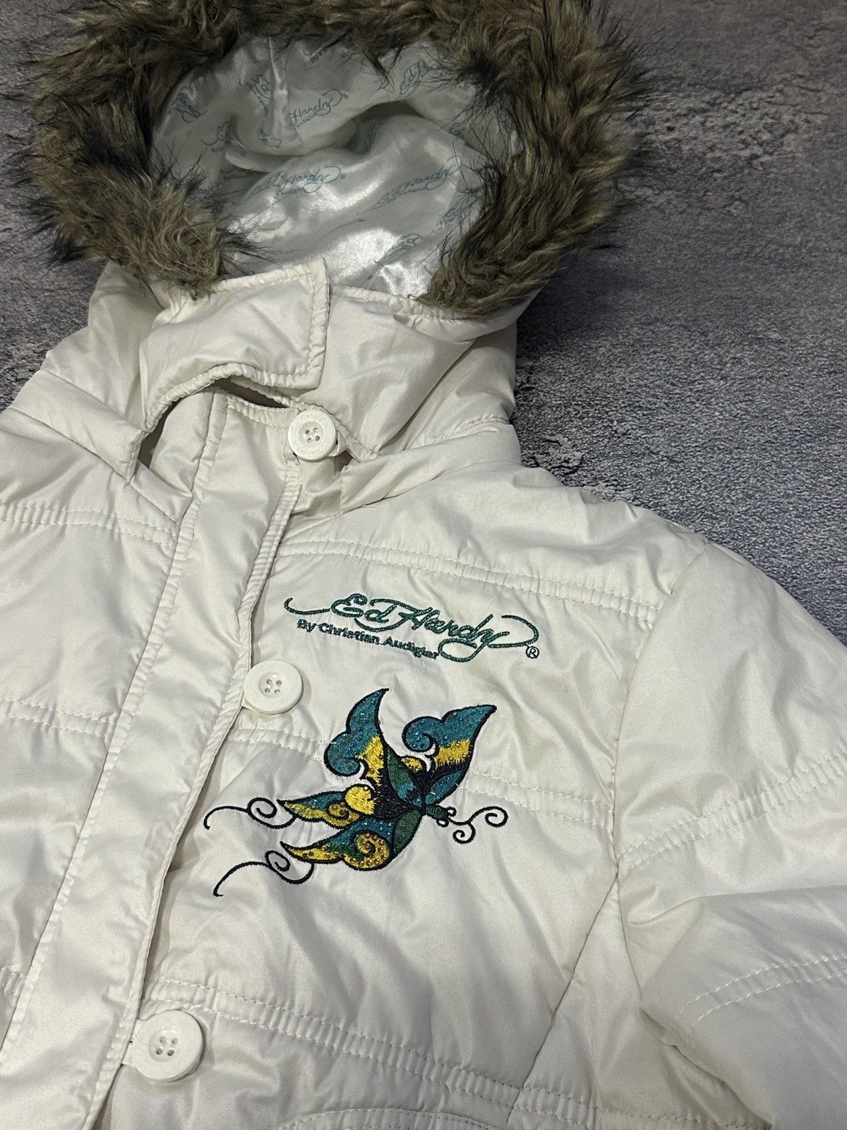 Ed Hardy Vintage Ed Hardy Christian Audigier Faux Fur Cropped Jacket Size L / US 10 / IT 46 - 8 Thumbnail