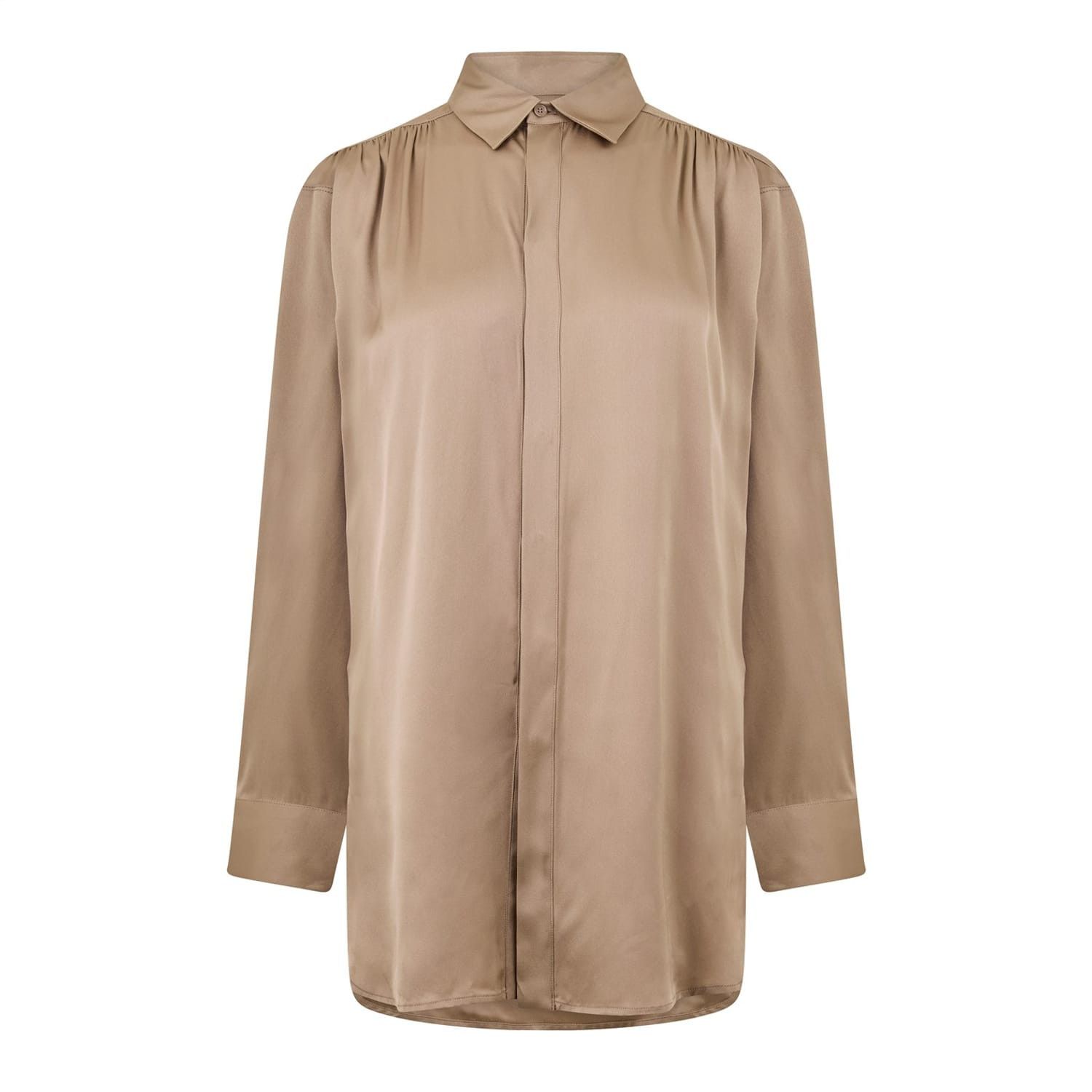 Bottega Veneta Bottega Veneta Regular Fit Long Sleeve Shirt in Brown Size XS / US 0-2 / IT 36-38 - 1 Thumbnail