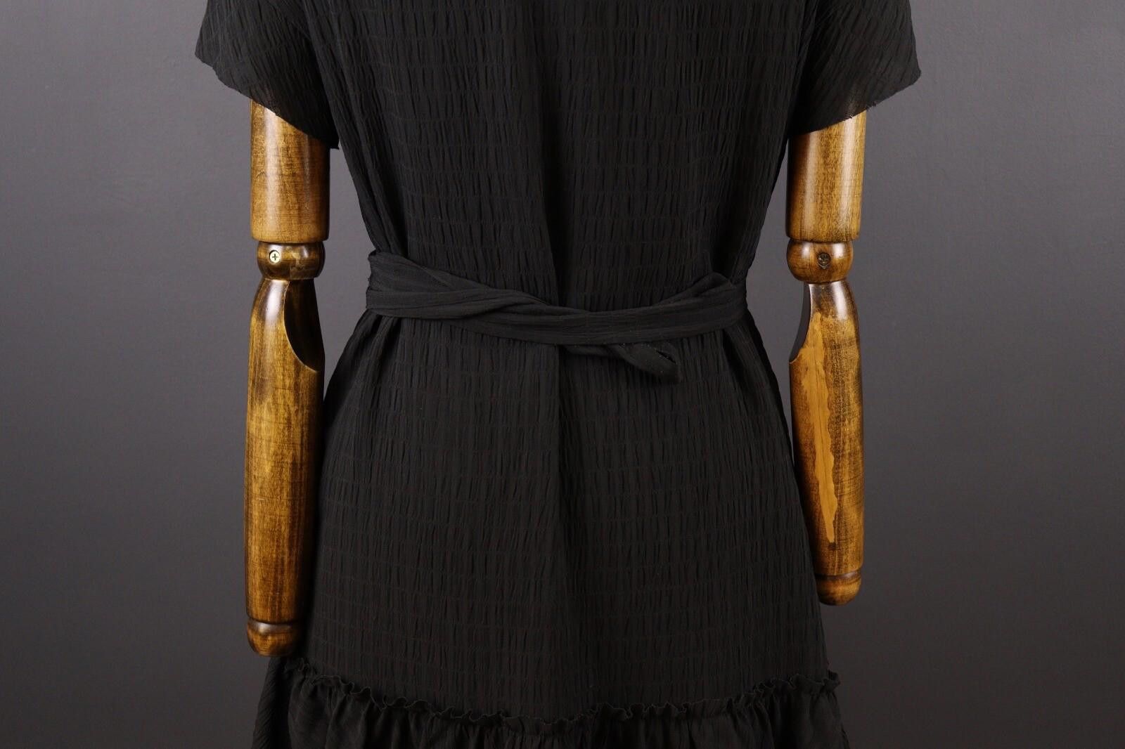 The Unbranded Brand AllSaints Black Short Sleeve Ruffle Dress Size UK 12 / US 8 Size XL / US 12-14 / IT 48-50 - 8 Thumbnail
