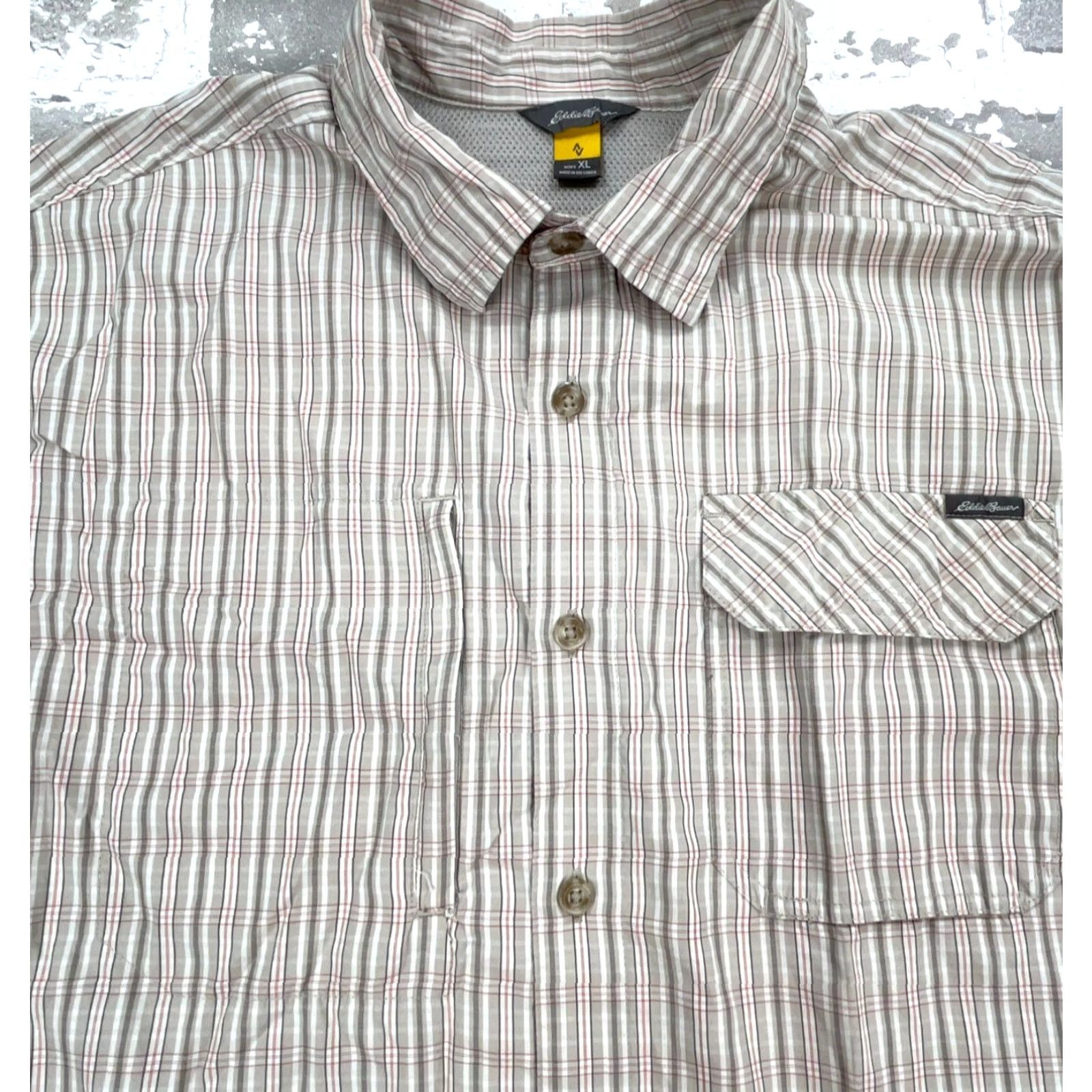 Eddie Bauer Eddie Bauer Shirt Men XL Tan Plaid Button Up Camp Outdoors Performance Vented Size US XL / EU 56 / 4 - 2 Thumbnail