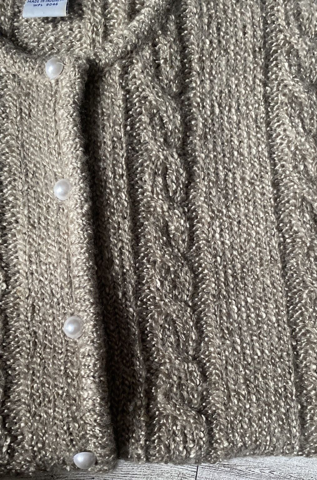Vintage Jennifer Moore, Vintage, Champagne, Cable Knit Sweater Size S / US 4 / IT 40 - 12 Thumbnail