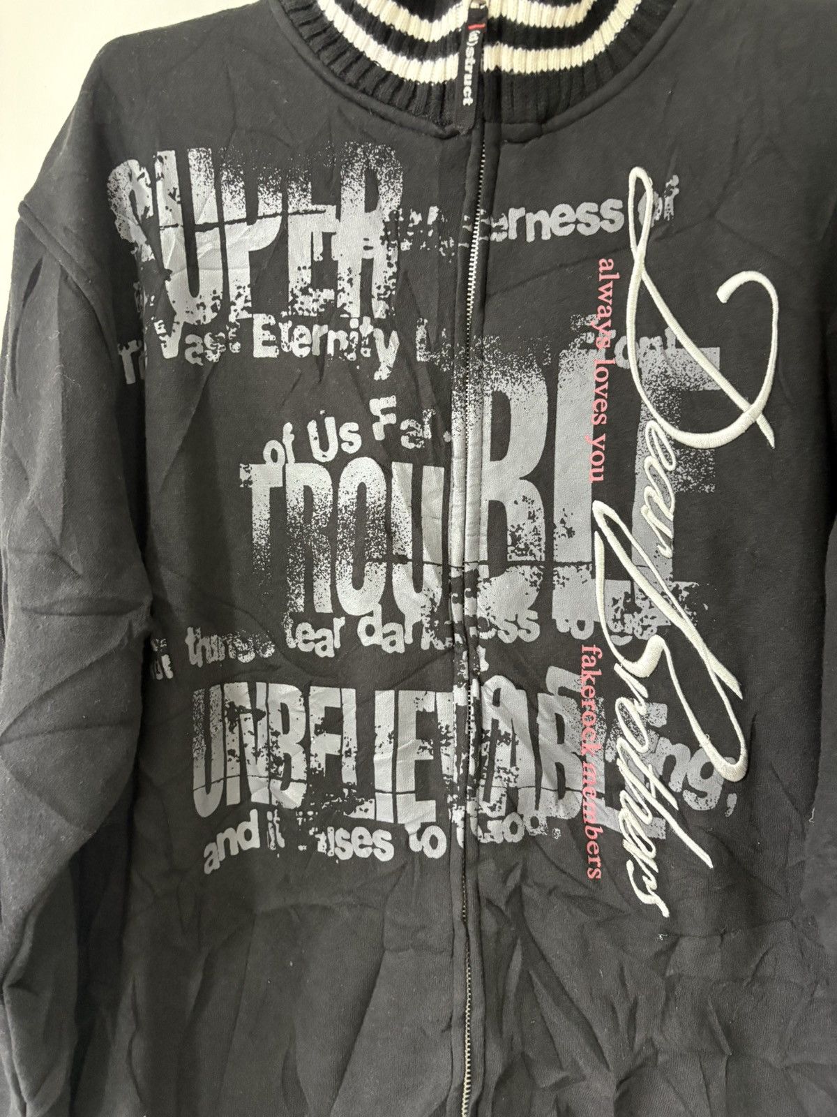 Defective struct punk poem with skull cross jacket