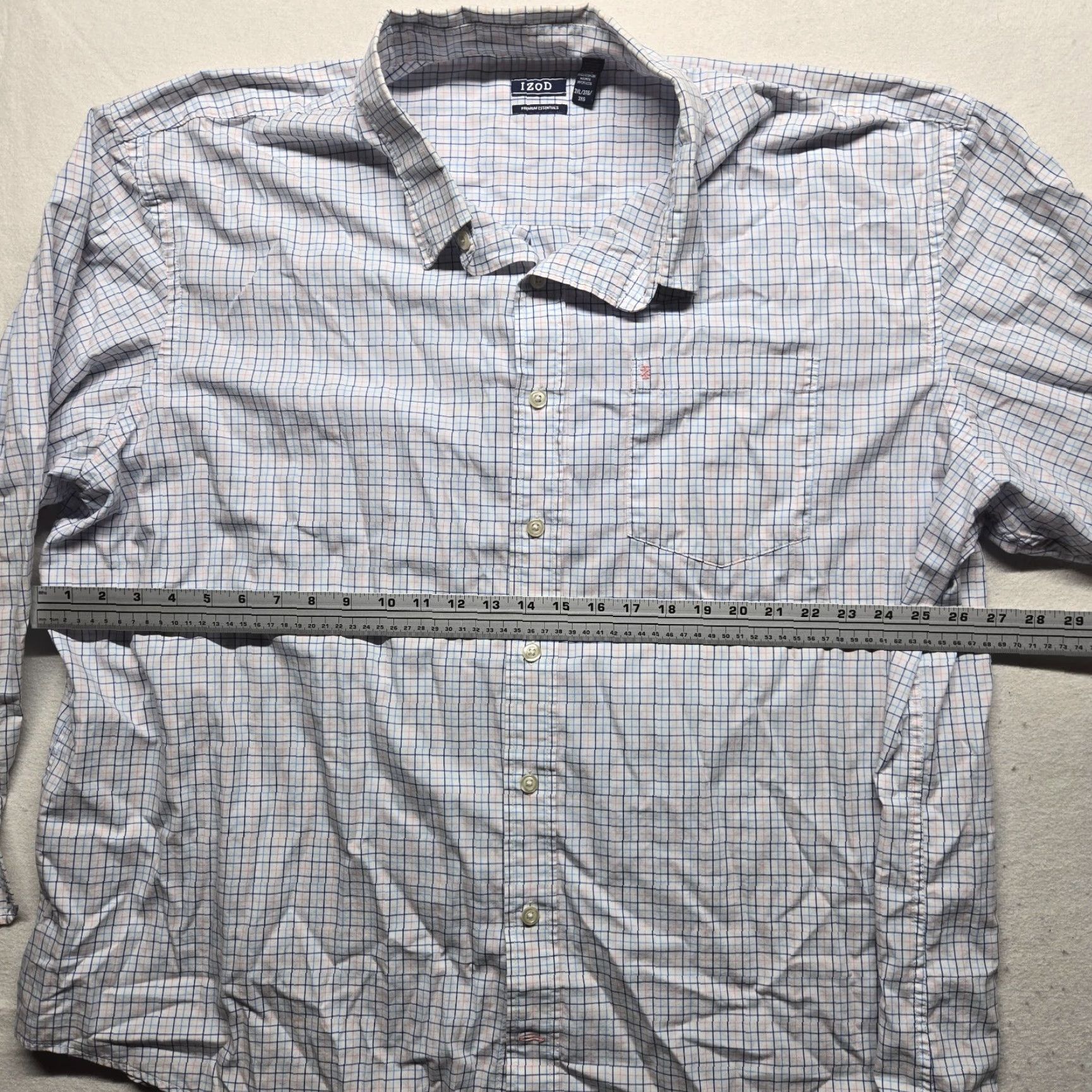 Izod IZOD Shirt Button-Up White Checkered Long Sleeve Adult 3XL Regular Men’s, Cotton, Preppy Classic, Everyday Wear Size US XXL / EU 58 / 5 - 4 Thumbnail