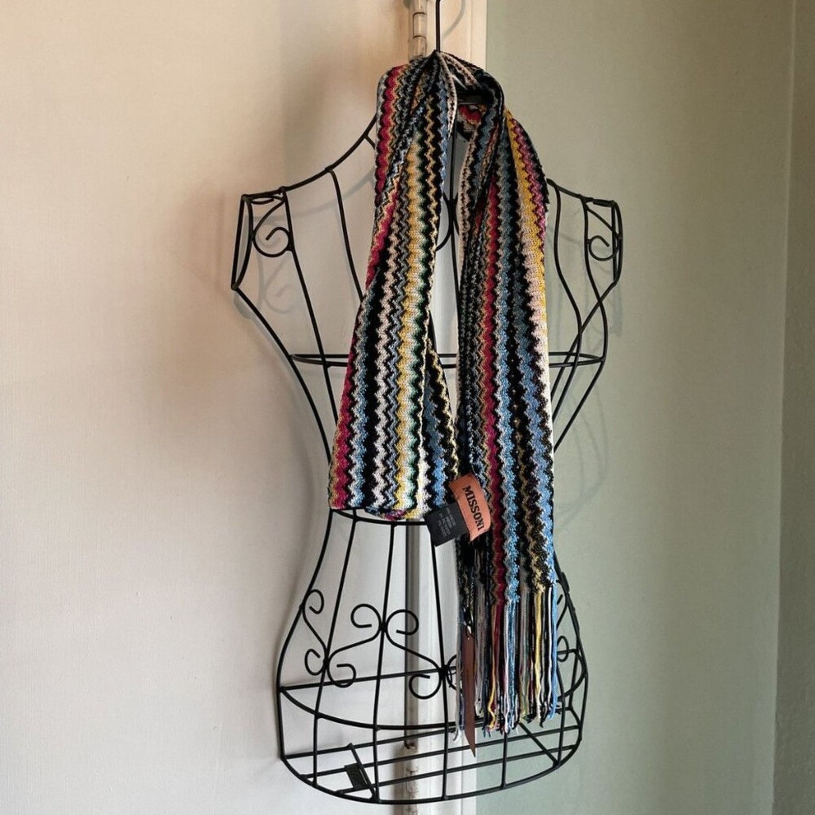 Missoni Missoni multicolored striped zigzag Scarf Size ONE SIZE - 2 Thumbnail