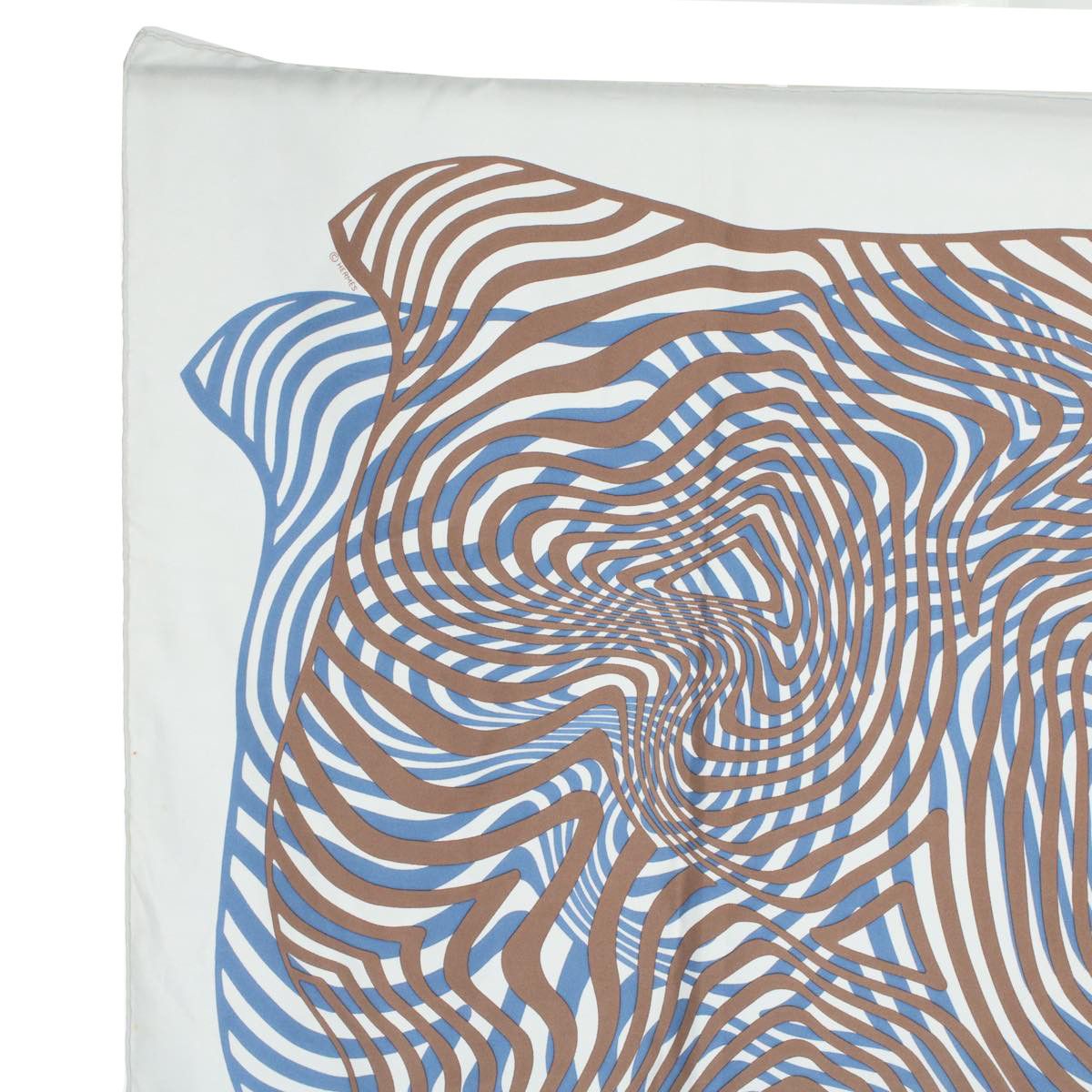 image of Hermes Carre 90 Onde De Chic Scarf Silk Gray Auth Ac2486 in Grey, Women's