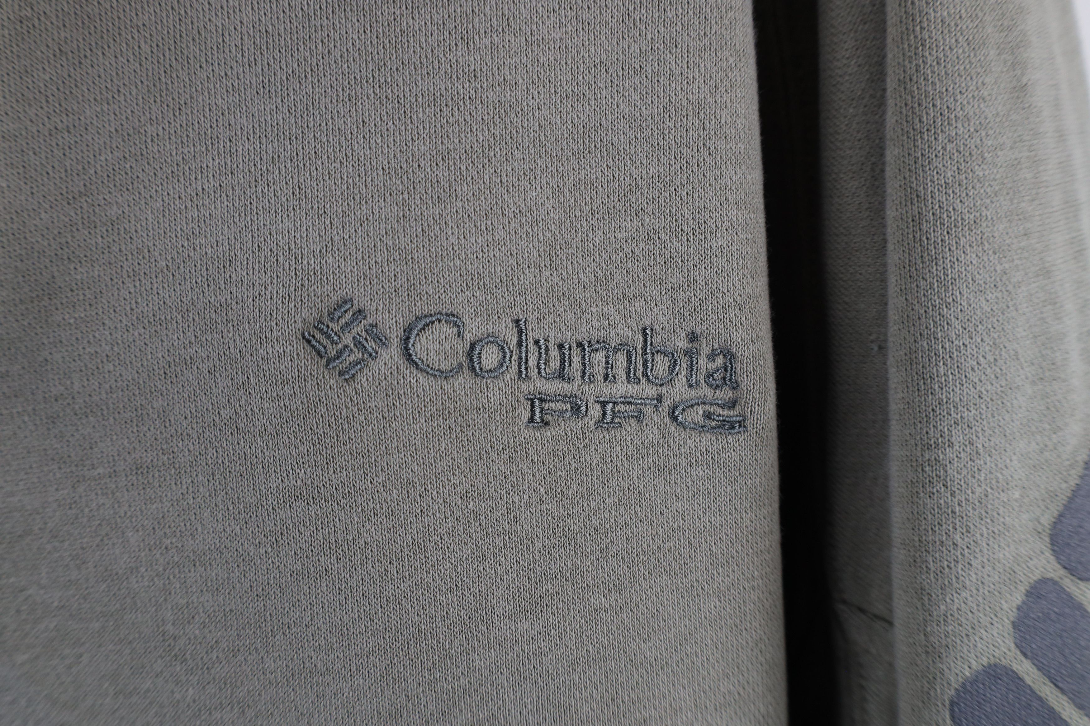 Columbia × Vintage Vintage Y2K Columbia PFG Spell Out Hoodie Sweatshirt Green Size US XL / EU 56 / 4 - 4 Thumbnail