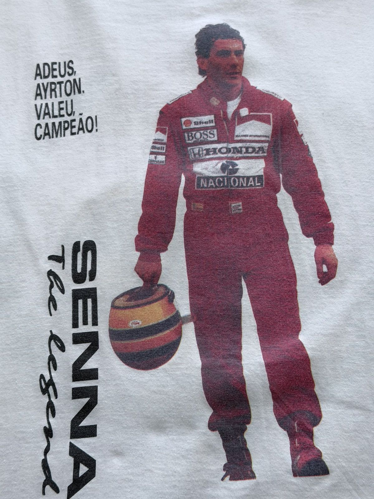 Vintage Vintage 90s Ayrton Senna Racing T-Shirt Tee Size US XL / EU 56 / 4 - 6 Thumbnail