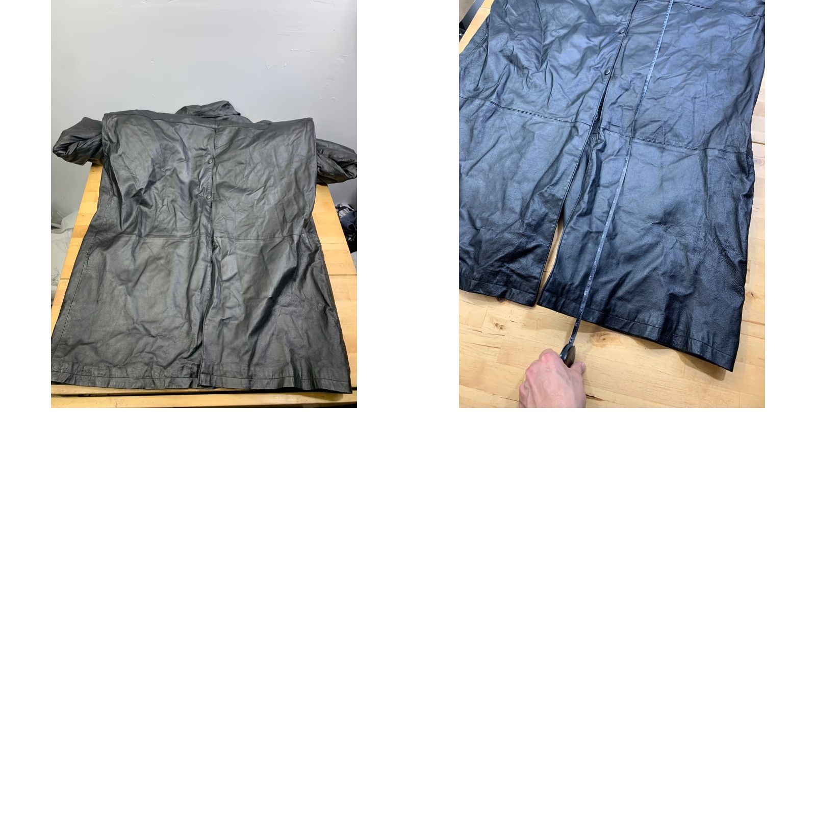 Doublet VINTAGE Guide Gear Leather Trench Coat Mens XL Black Double Breasted Long Lined Size US XL / EU 56 / 4 - 9 Thumbnail