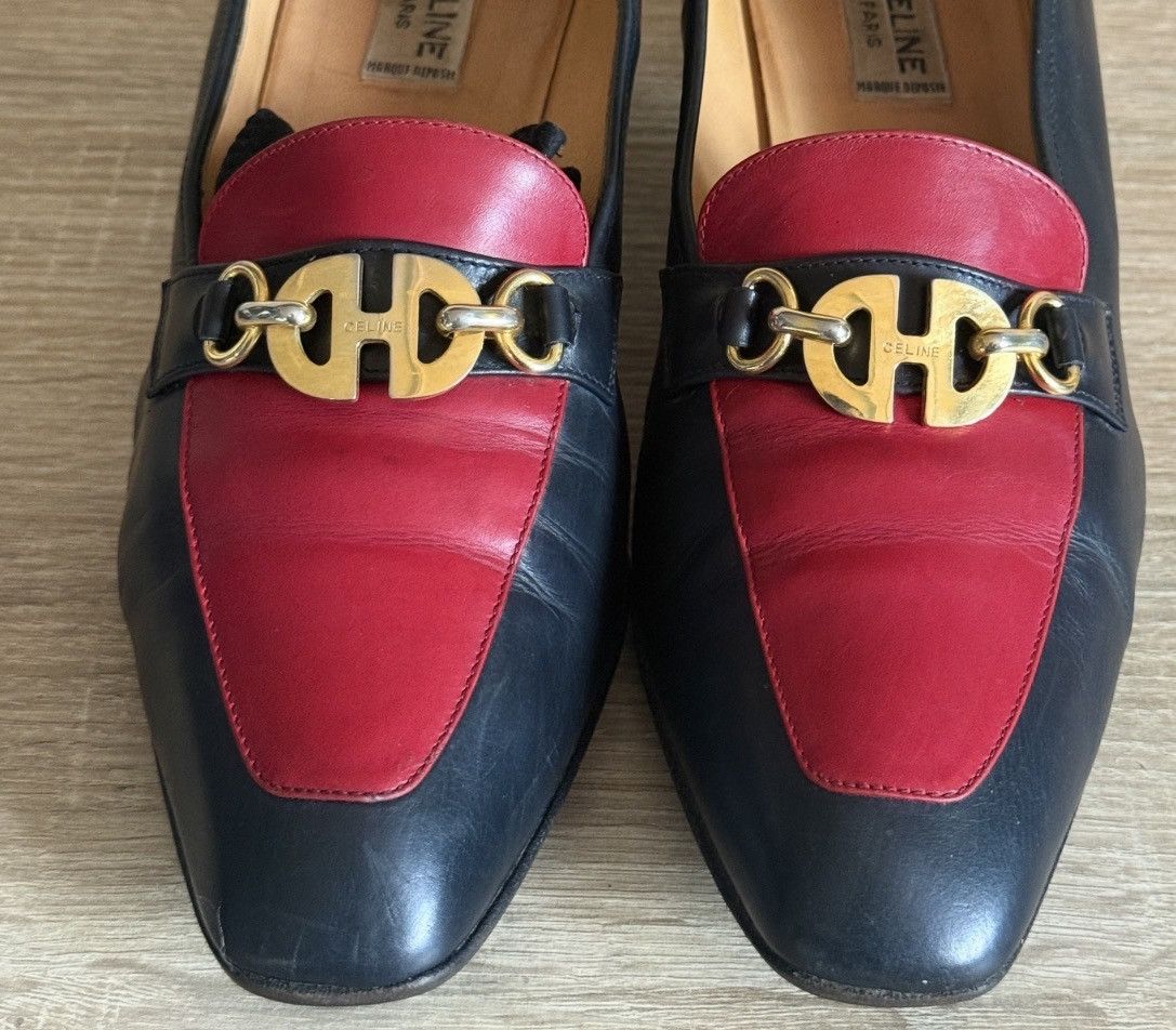 Celine Celine vintage loafres shoes women leather red black 90s Size US 8.5 / IT 38.5 - 3 Thumbnail