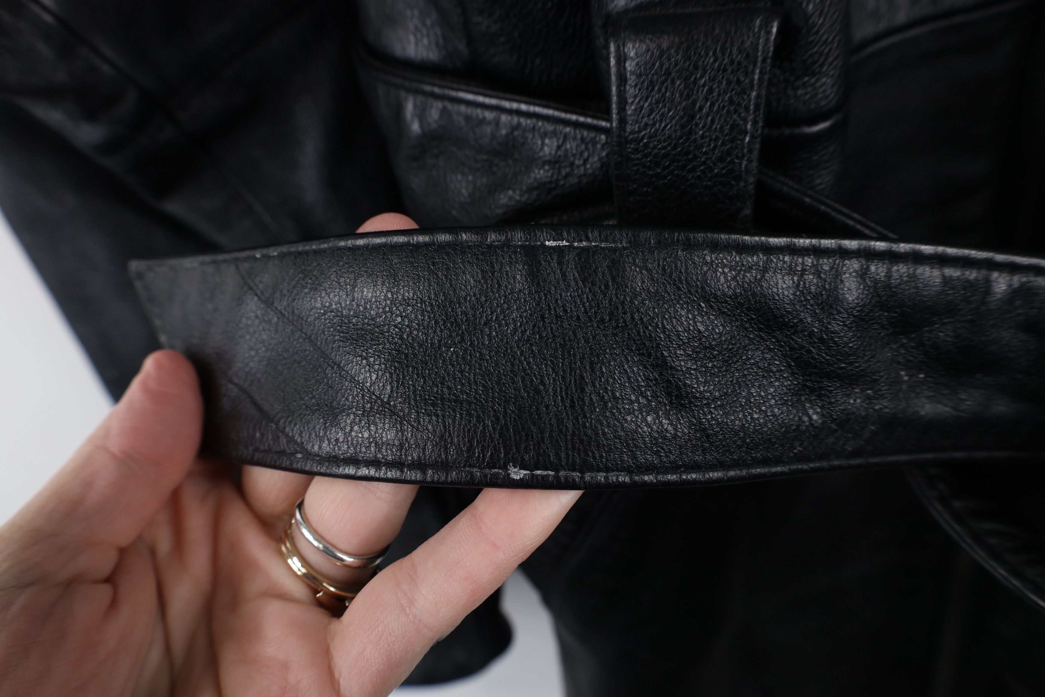 Vintage Vintage 90s Streetwear Full Zip Leather Trench Coat Jacket Size US M / EU 48-50 / 2 - 4 Thumbnail