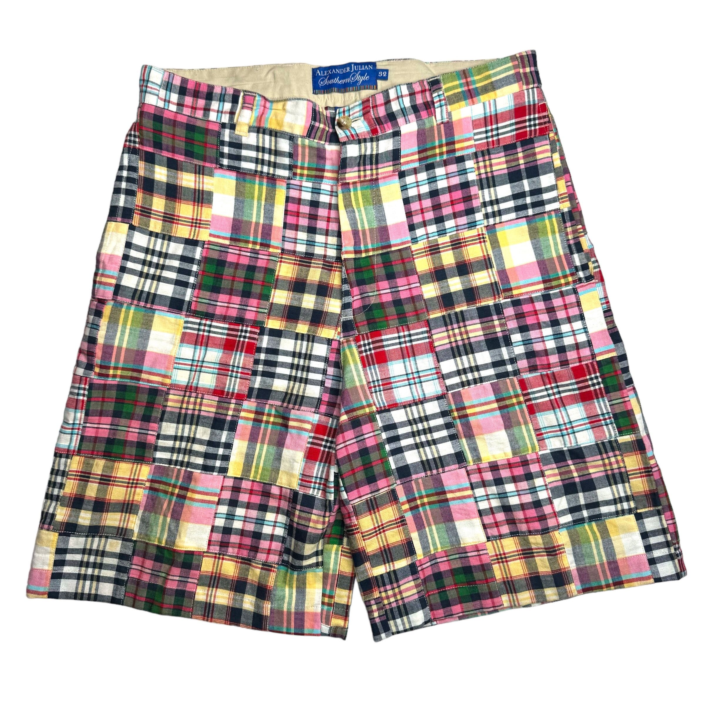 Alexander Julian Alexander Julian Southern Patchwork Madras Plaid Shorts Grailed