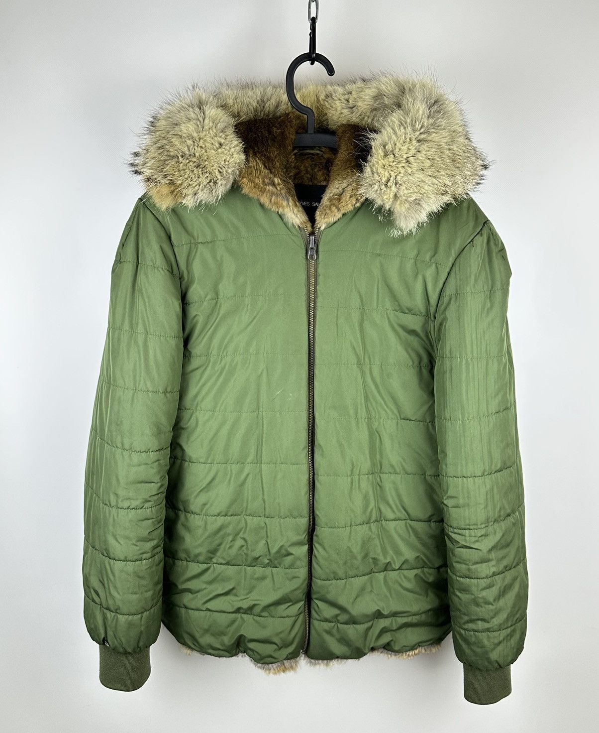 Yves Salomon YVES SALOMON Luxury Jacket Rabbit Fur Lining Coyote Trim Size US M / EU 48-50 / 2 - 1 Thumbnail