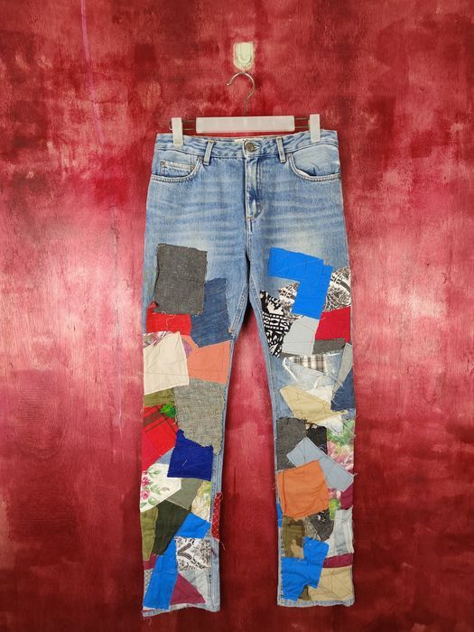Acne Studios Acne Studios reworked reconstruct patchwork custom #5156DLL Size US 29 - 1 Thumbnail