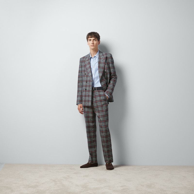 Gucci o1s1wg110426 G Check Wool Jacket in Grey Size US M / EU 48-50 / 2 - 4 Thumbnail
