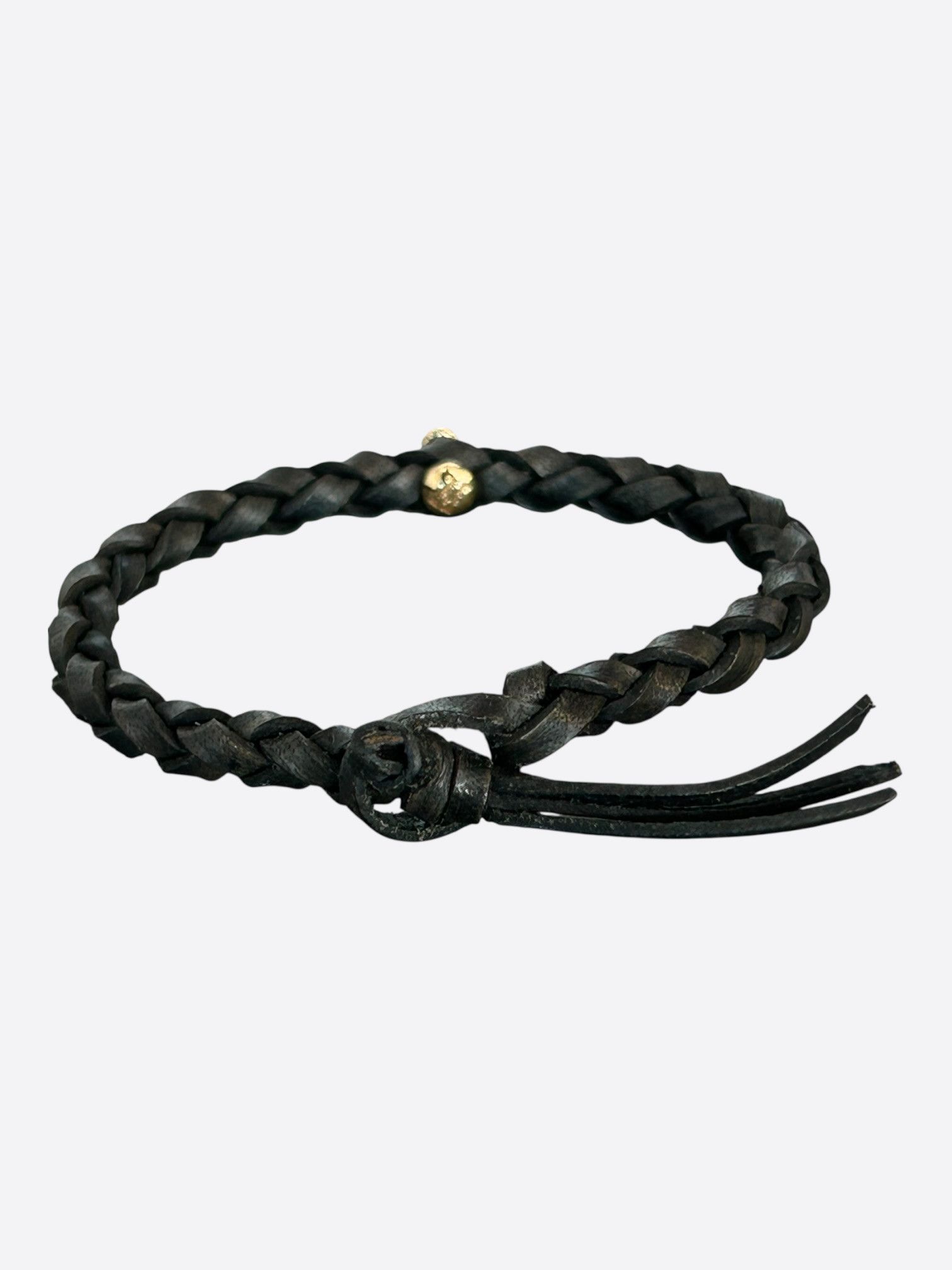 Saint Laurent Paris Saint Laurent Black & Gold Heart Charm Leather Bracelet Size ONE SIZE - 2 Thumbnail