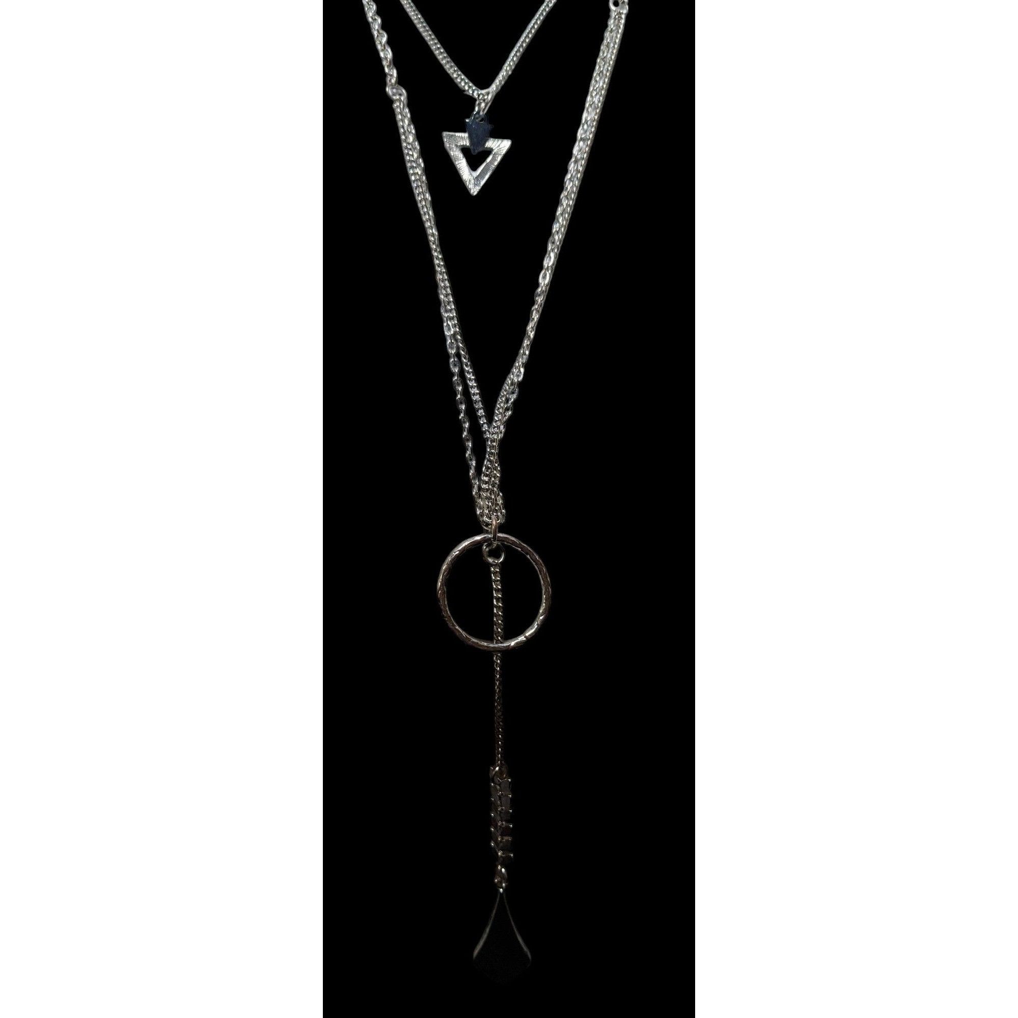 Other Multilayer Geometric Silver Tone Charm Necklace Size ONE SIZE - 8 Thumbnail