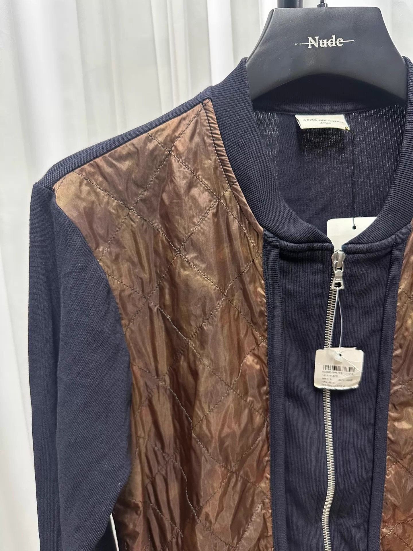Dries Van Noten Dries Van Noten Nylon-Paneled Cardigan L Riri Zip Size US L / EU 52-54 / 3 - 2 Thumbnail