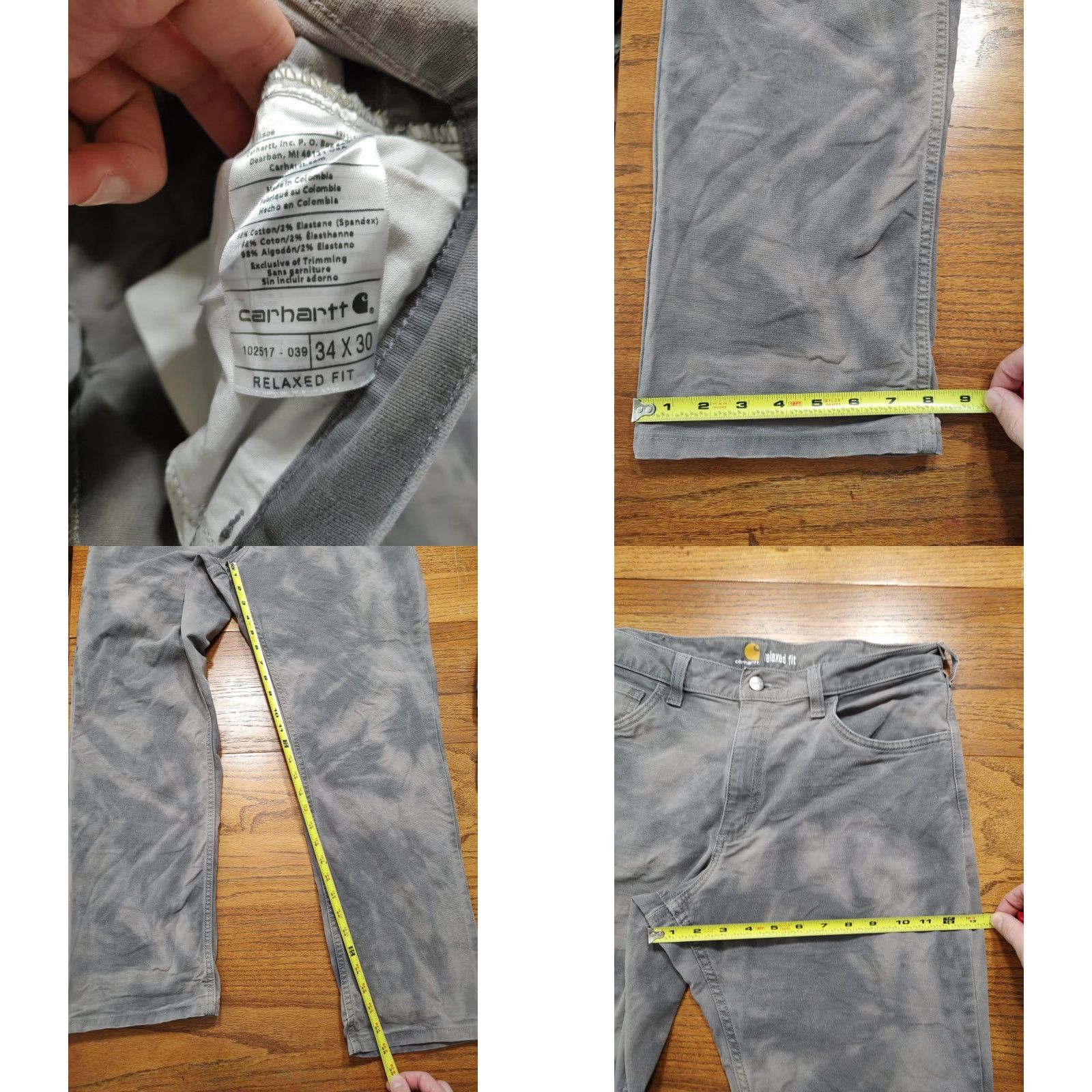 Carhartt Carhartt Pants Acid Wash Tie Dye Gravel Gray 34x30 Relaxed Fit 5-Pocket Canvas Mens Workwear Grunge Retro 80s Size US 34 / EU 50 - 8 Thumbnail