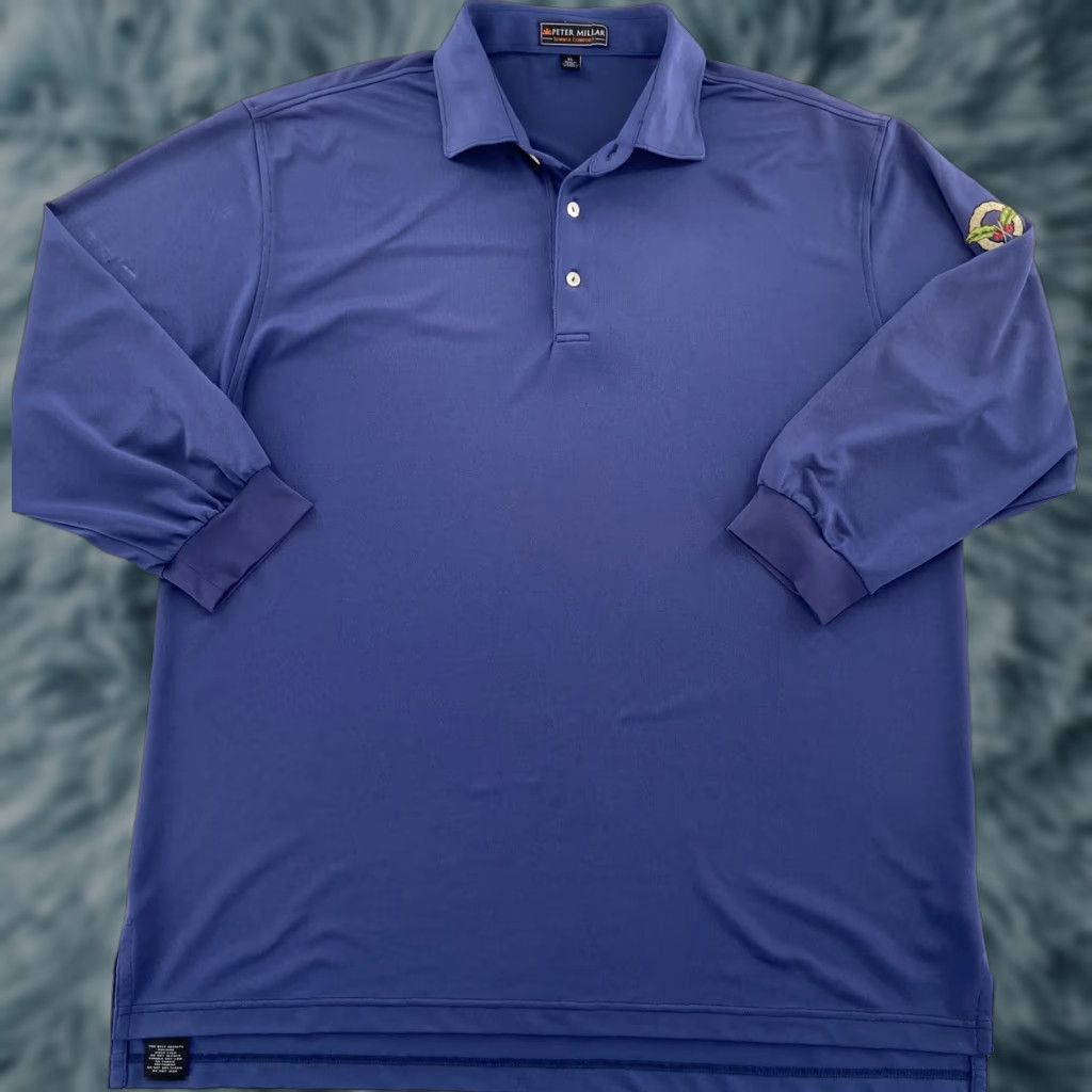 Peter Millar Peter Millar Blue XL Adult Polo Shirt 3/4 Sleeves Button-Up Collared Golf Summer Comfort Men Size US XL / EU 56 / 4 - 1 Thumbnail
