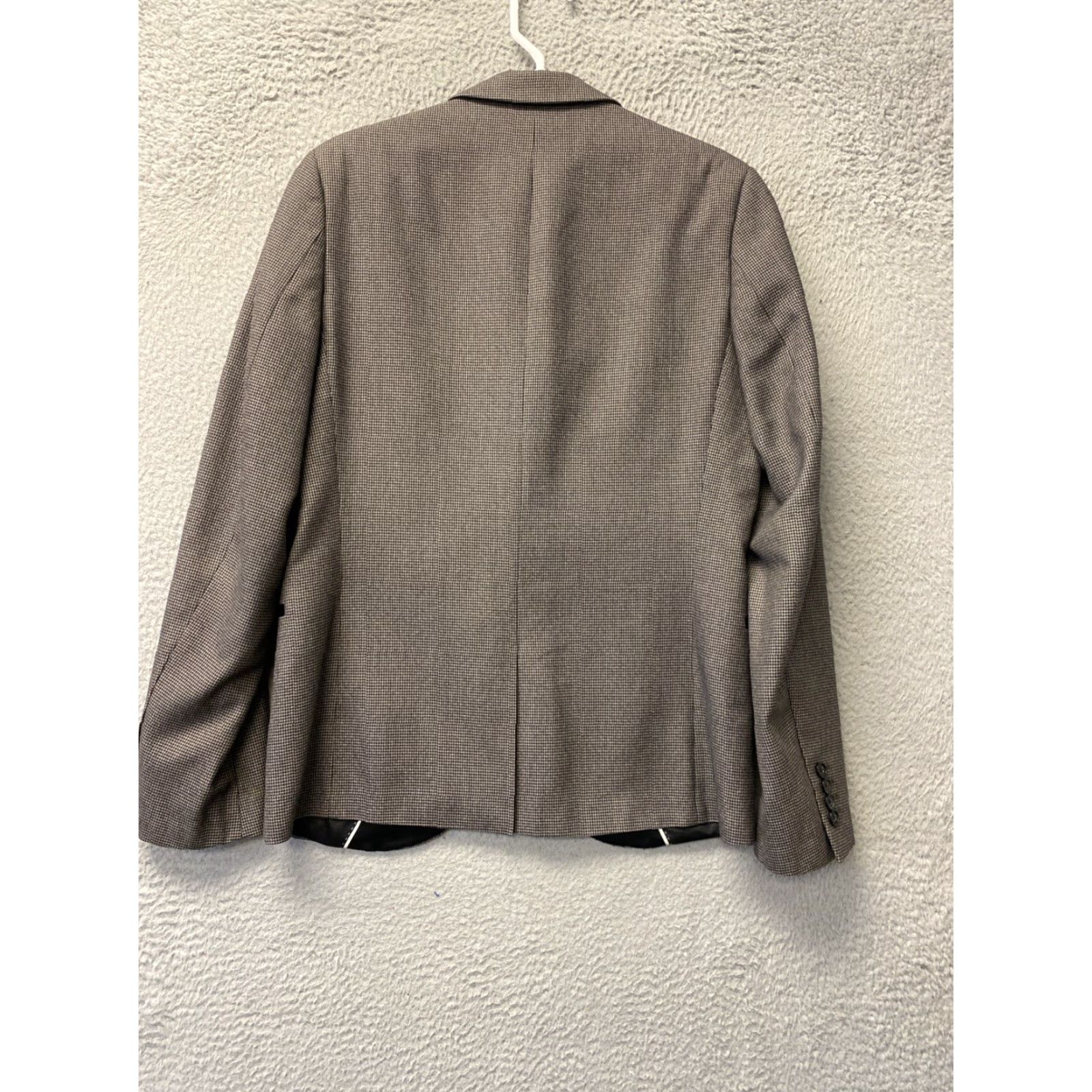 Topman TOPMAN Blazer Mens 40 Slim Brown Houndstooth 2 Button Sport Coat Jacket 67-61 Size 40R - 7 Thumbnail