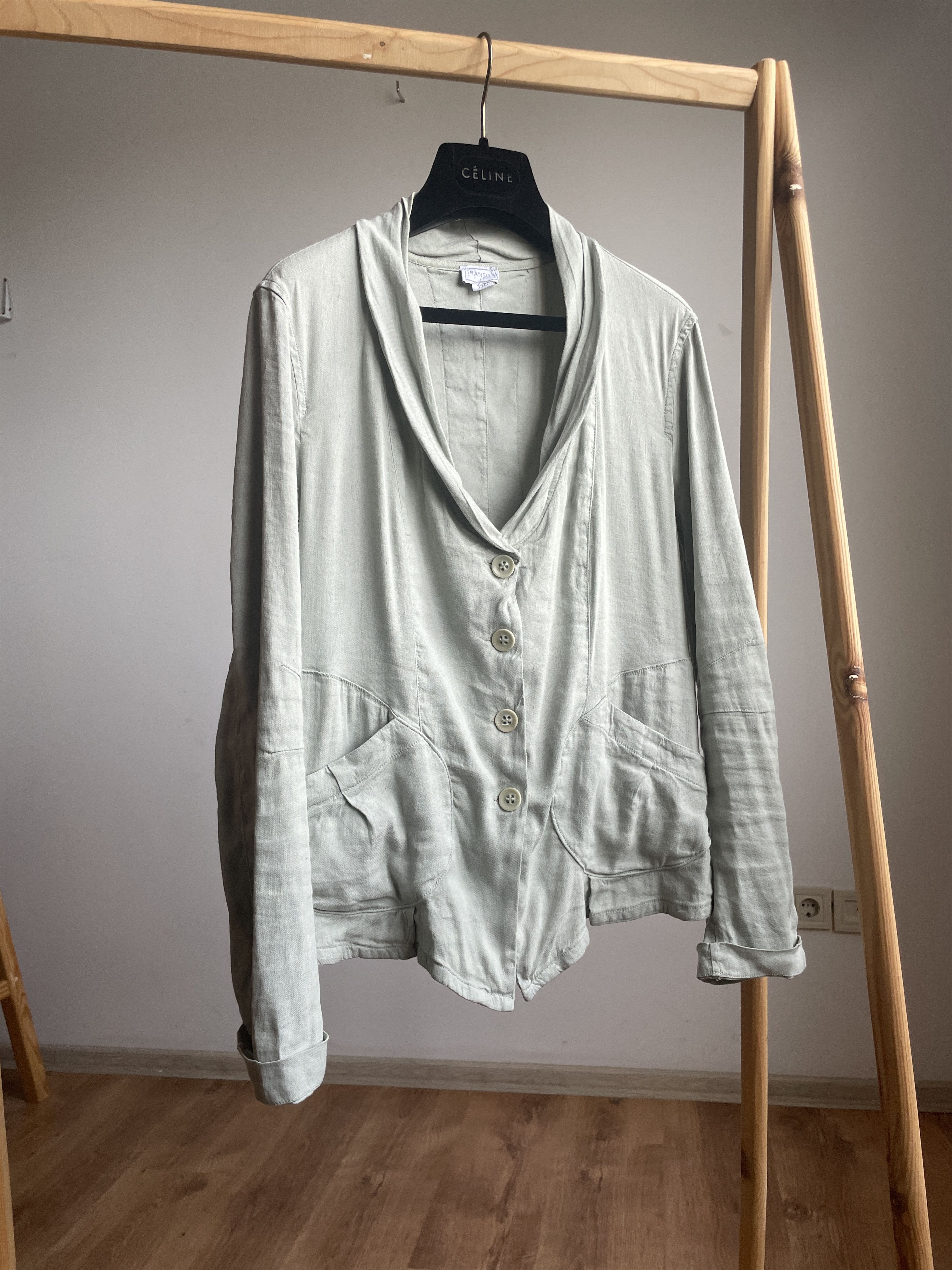 Transit Transit Par Such Womens Shawl Collar Linen Blend Blazer Size L / US 10 / IT 46 - 1 Thumbnail