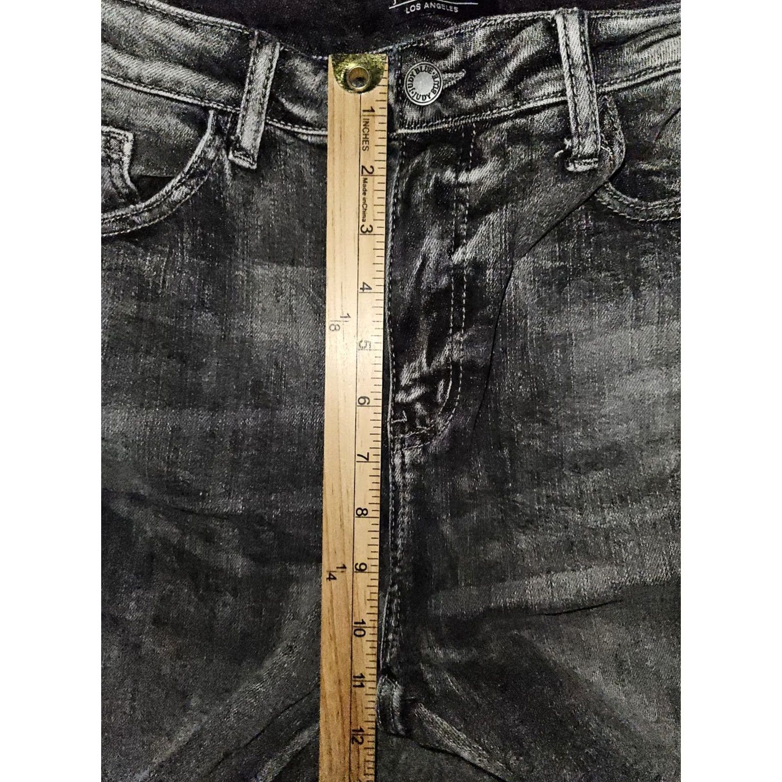 Vintage VINTAGE Judy Blue Skinny Fit Ankle Jeans Women's 13/31 Black Frayed Hem Stretch Preppy Size 34" / US 12 / IT 48 - 4 Thumbnail