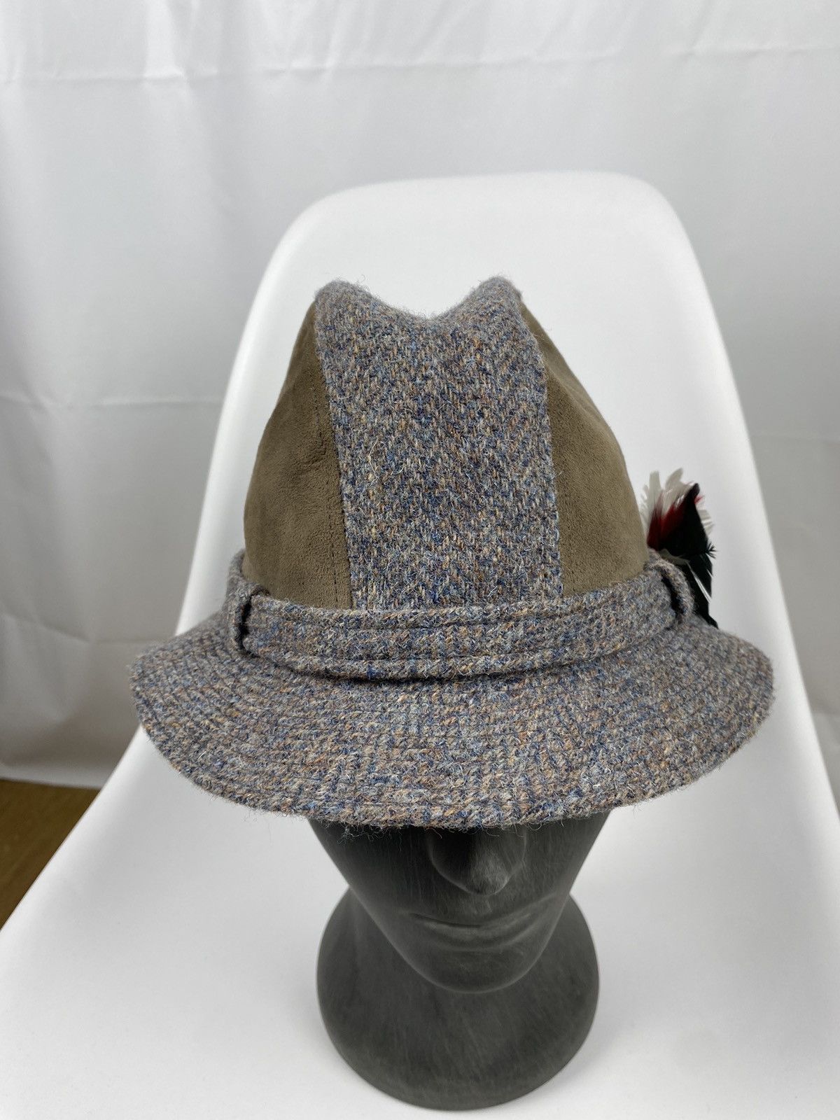 Harris Tweed × Stetson Stetson Harris Tweed Hat Wool Genuine Leather size 58 7 1/4 Size ONE SIZE - 3 Thumbnail