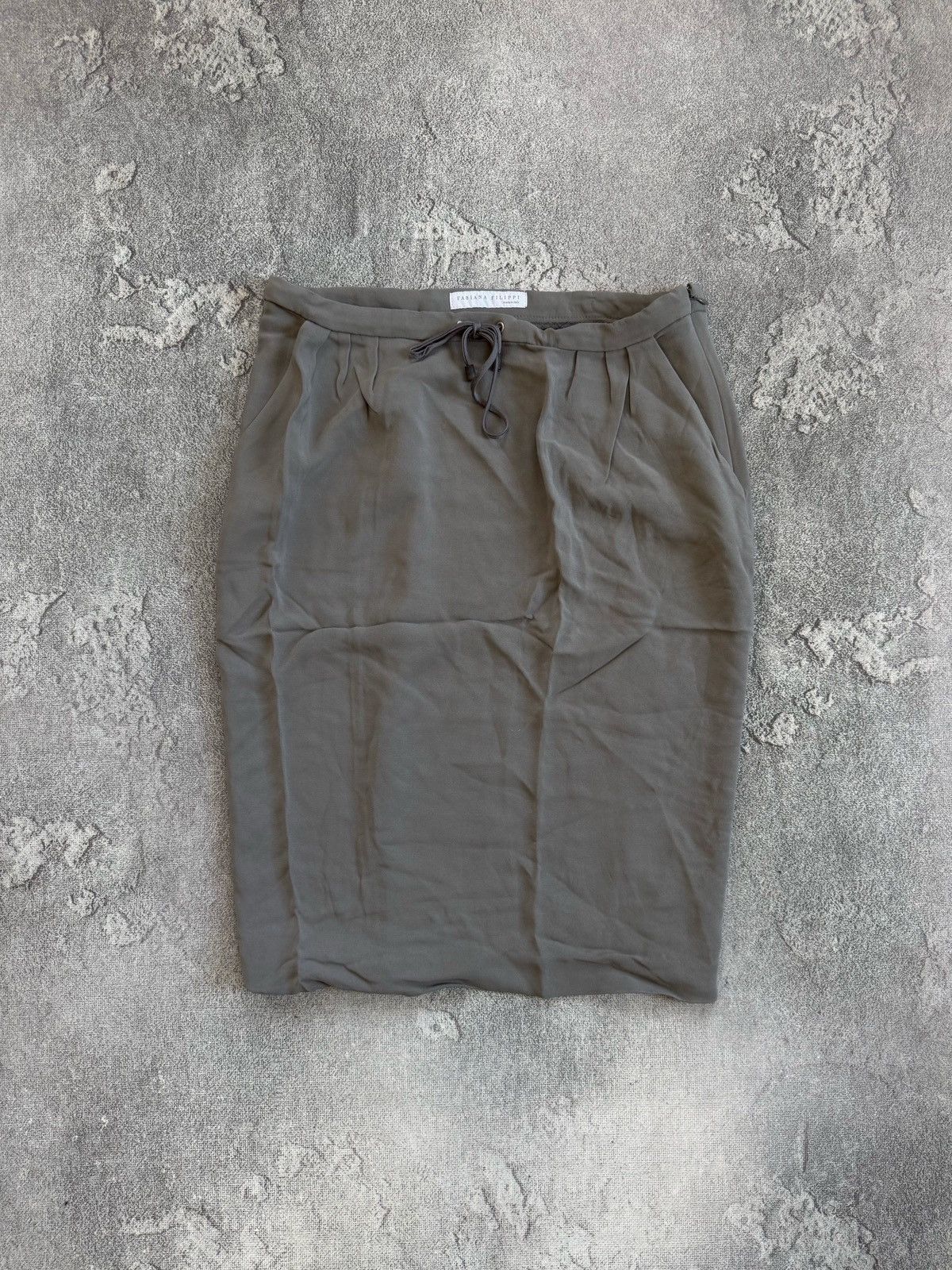 Fabiana Filippi Fabiana Filippi Luxury Midi Skirt Viscose Drawstring Waist Size 27" / US 4 / IT 40 - 1 Thumbnail