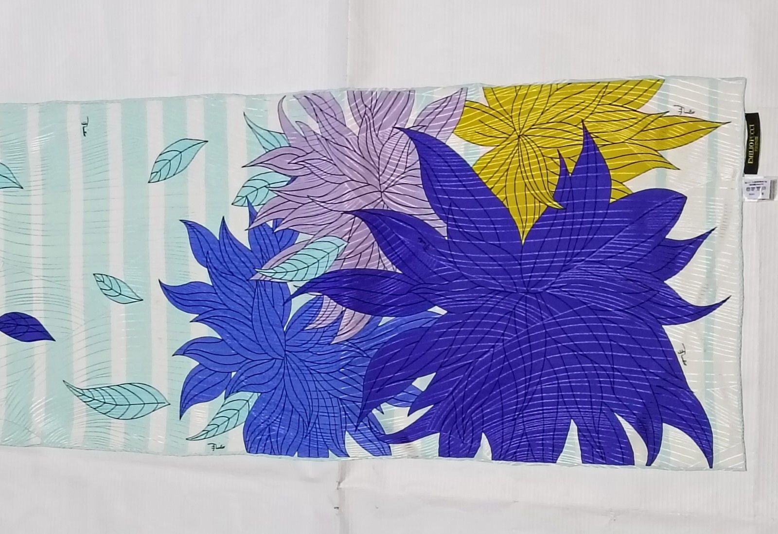 Emilio Pucci EMILIO PUCCI ITALY Geometric Purple Leaves Silk Scarf Size ONE SIZE - 3 Thumbnail
